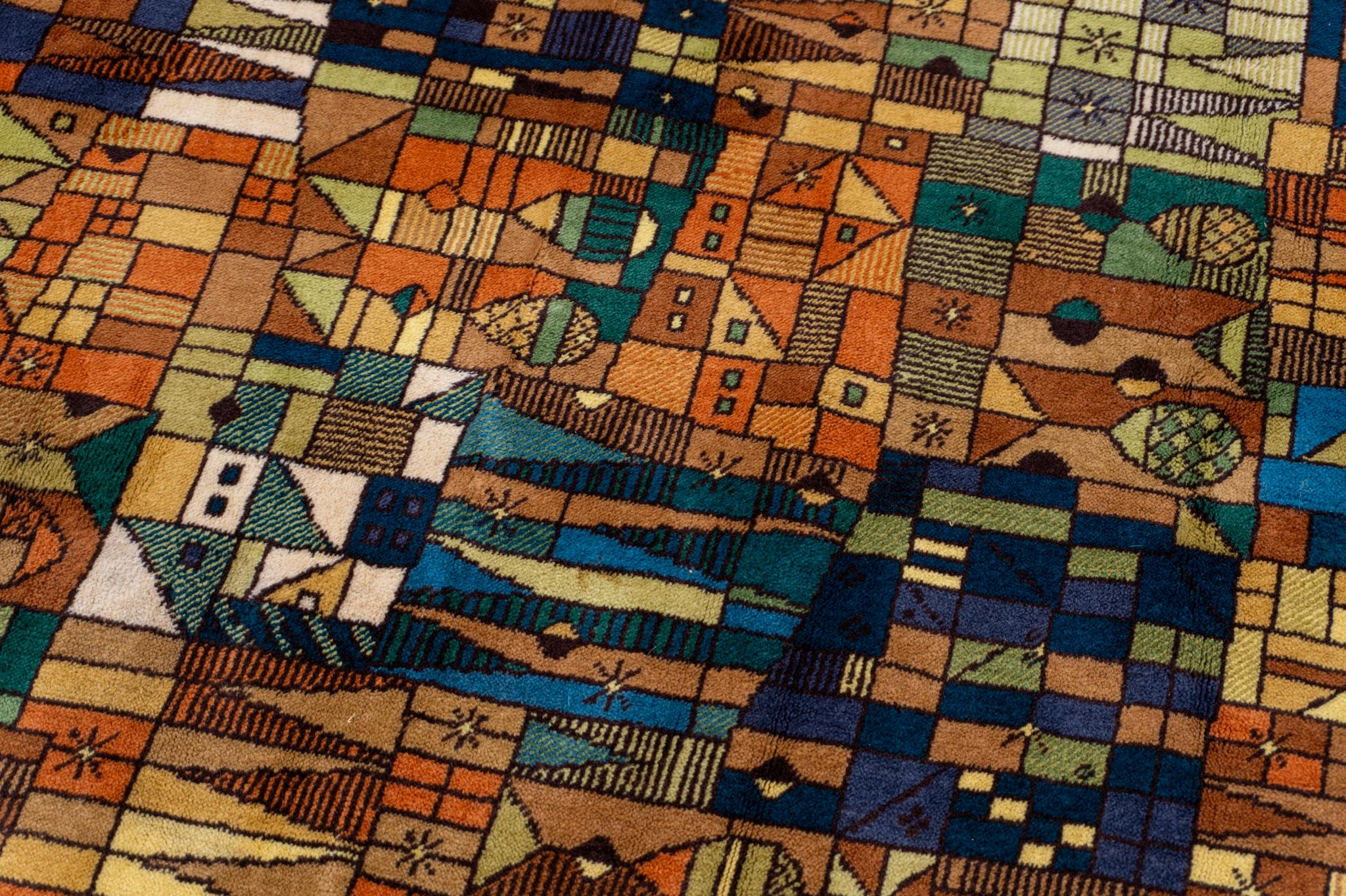 Abstrakter Landschaftsteppich, Teppich aus Vorwerk, 1960er Jahre (Deutsch) im Angebot