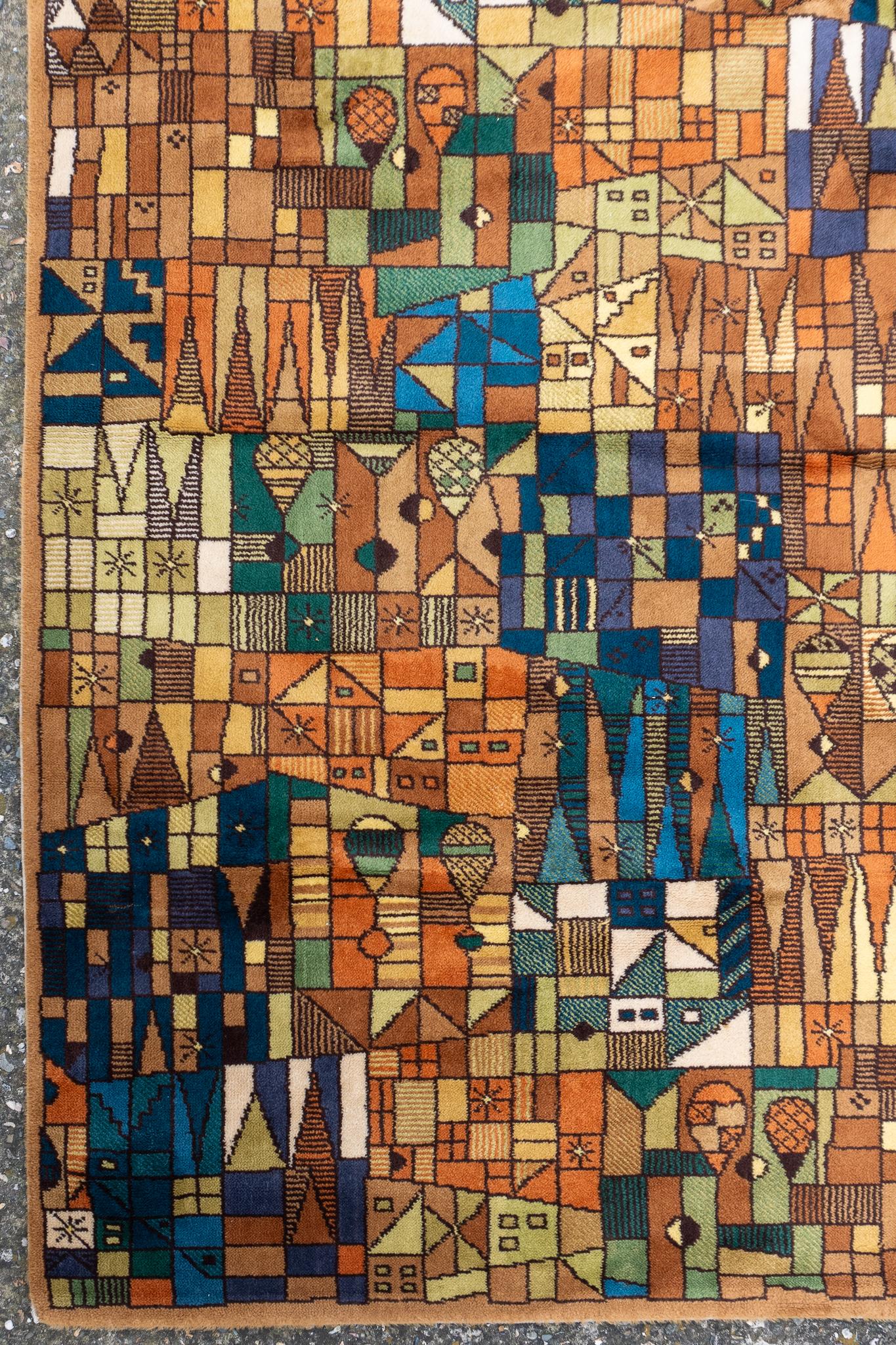 Abstrakter Landschaftsteppich, Teppich aus Vorwerk, 1960er Jahre (Mitte des 20. Jahrhunderts) im Angebot