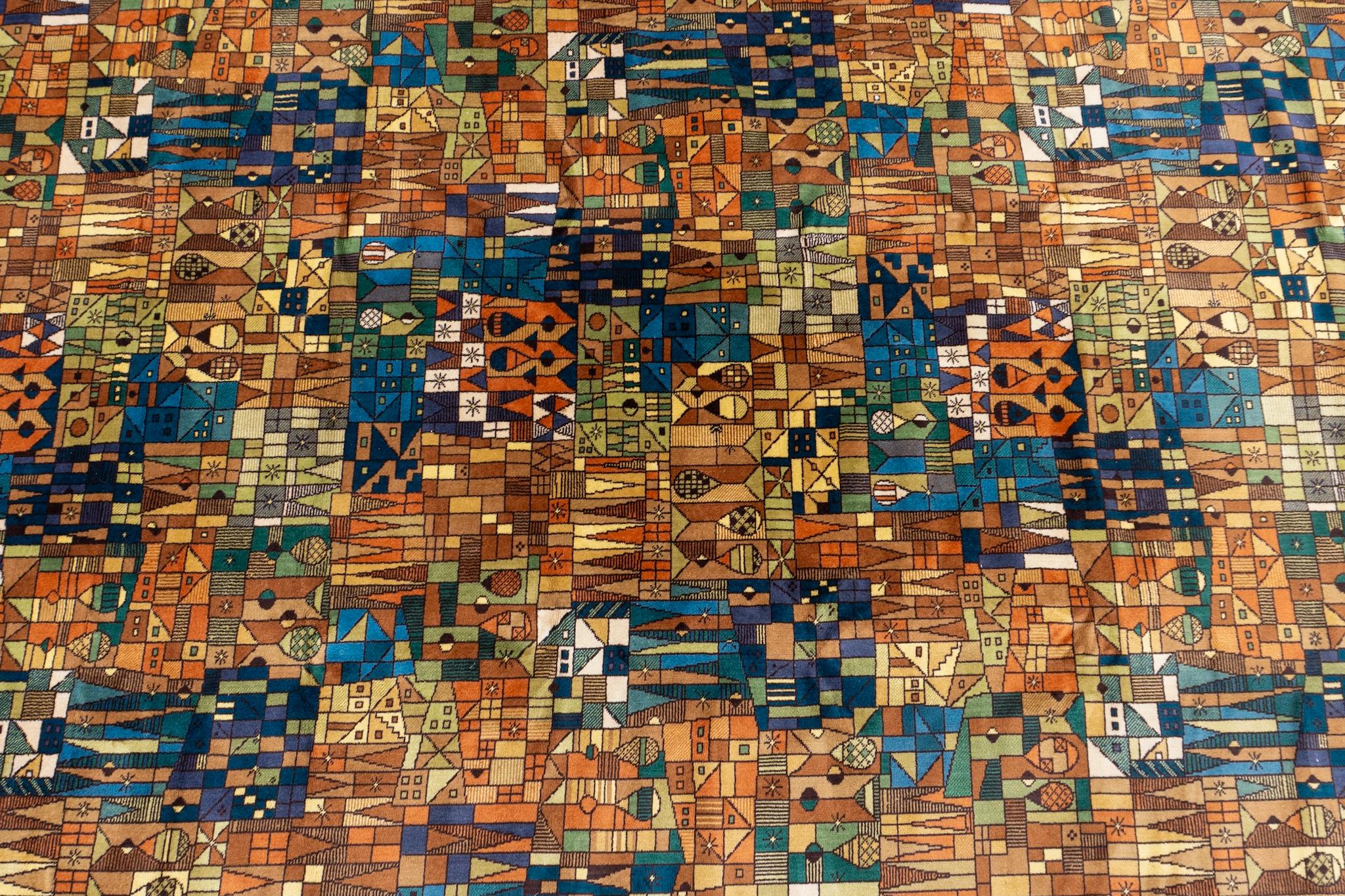 Abstrakter Landschaftsteppich, Teppich aus Vorwerk, 1960er Jahre im Angebot 1
