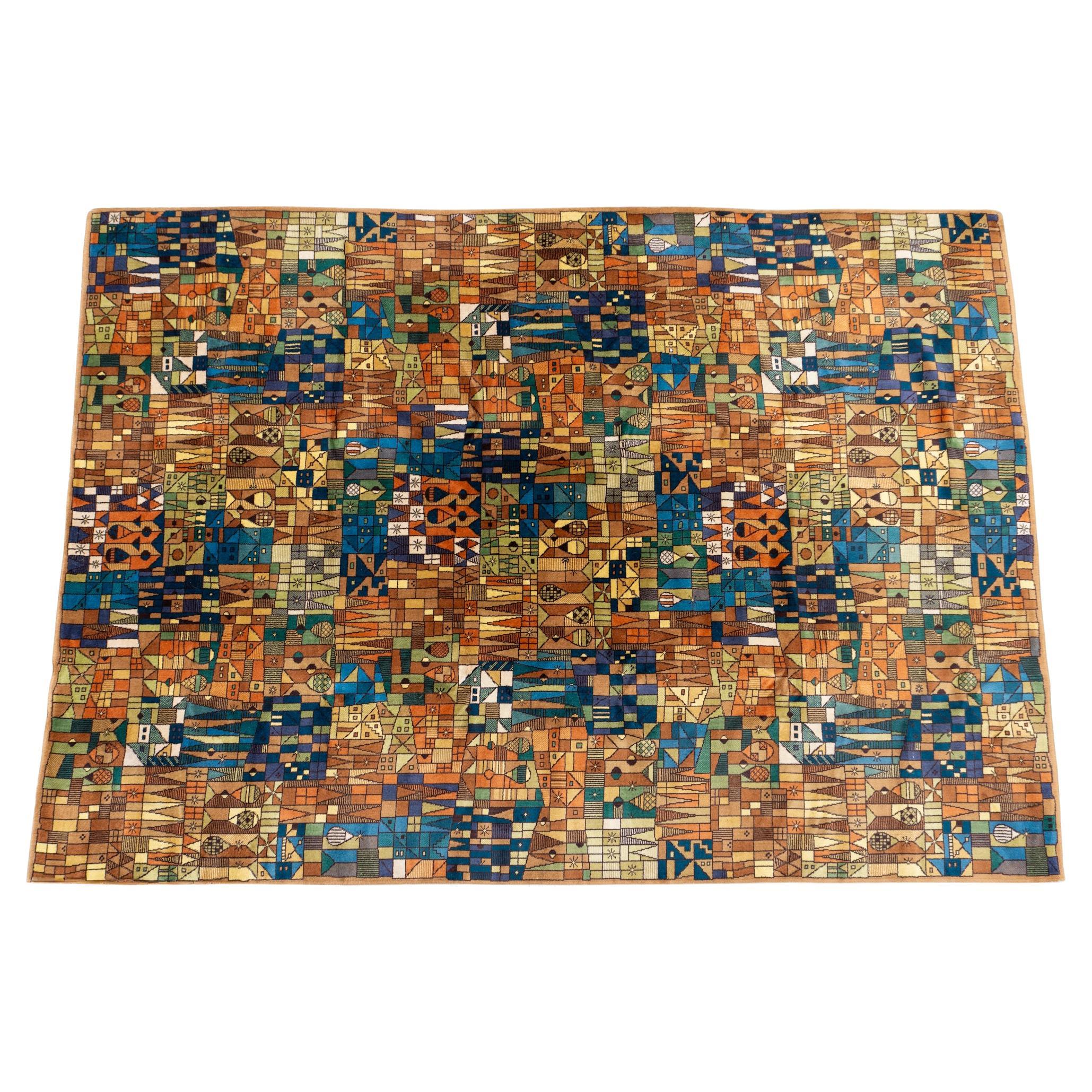 Abstract Landscape Carpet, Rug from Vorwerk, 1960s