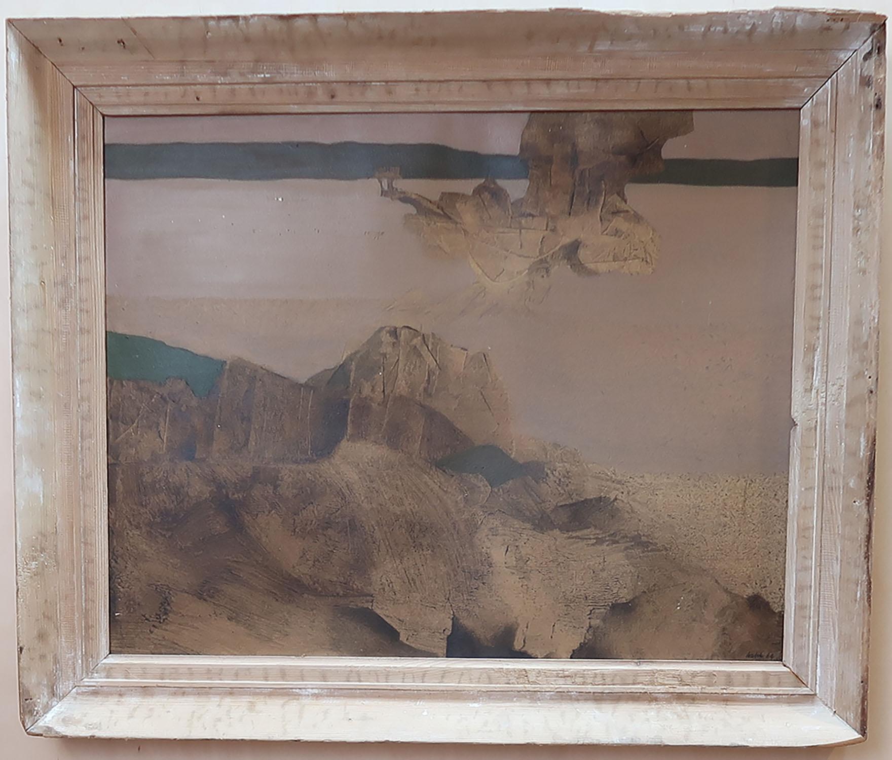 Wonderful abstract landscape.

Mixed medium on paper

Signed by David Walsh* lower right.

Presented in an antique distressed pine frame.

*resident of Ibiza, Spain. Exhibited extensively mainly in Spain during the 1960's and