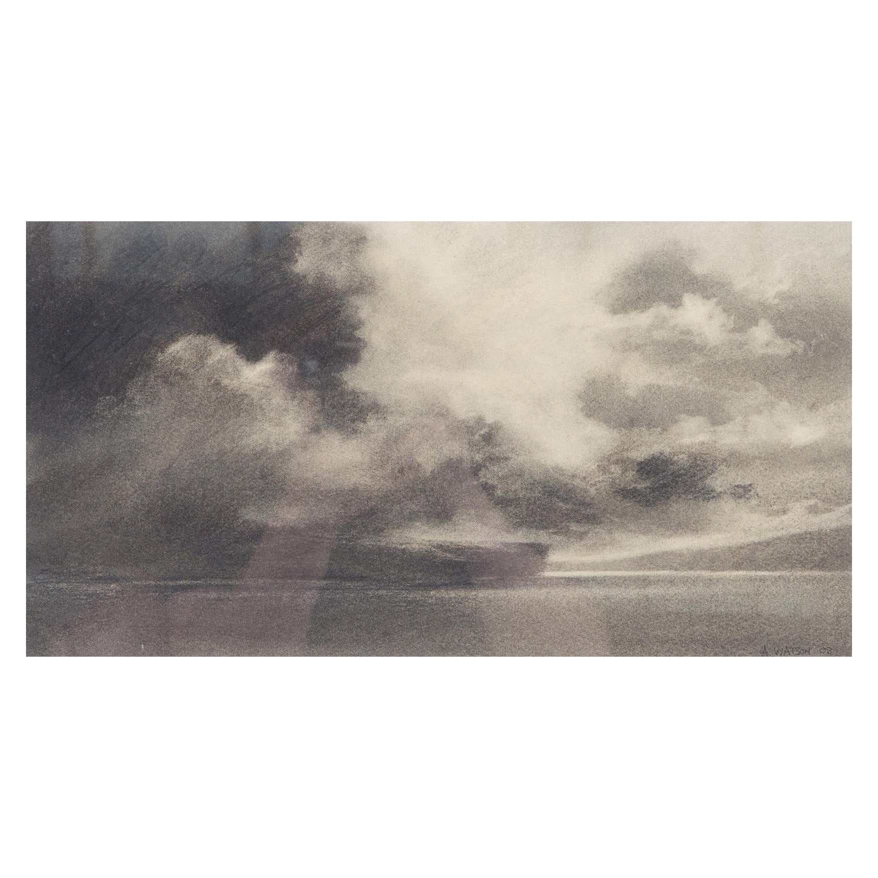 Abstract Landscape Drawing Charcoal on Paper, 2008 For Sale