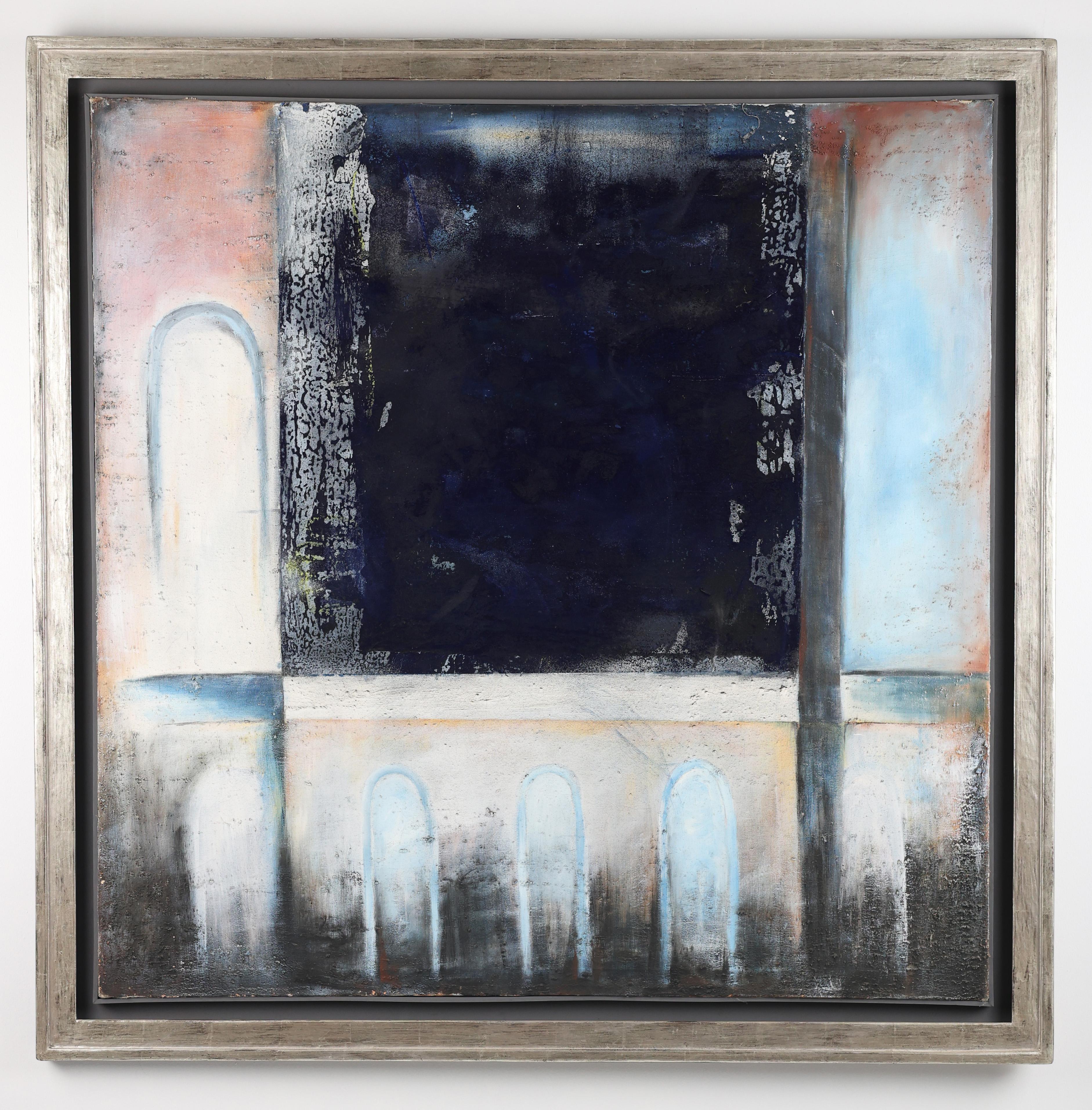 Abstrakte Landschaft in einem Rahmen - Zeitgenössisches Kunstwerk

Entdecken Sie die einzigartige Schönheit dieses abstrakten Gemäldes, das durch seine Tiefe, Textur und harmonische Farbpalette besticht. Ein dominantes dunkelblaues Rechteck in der