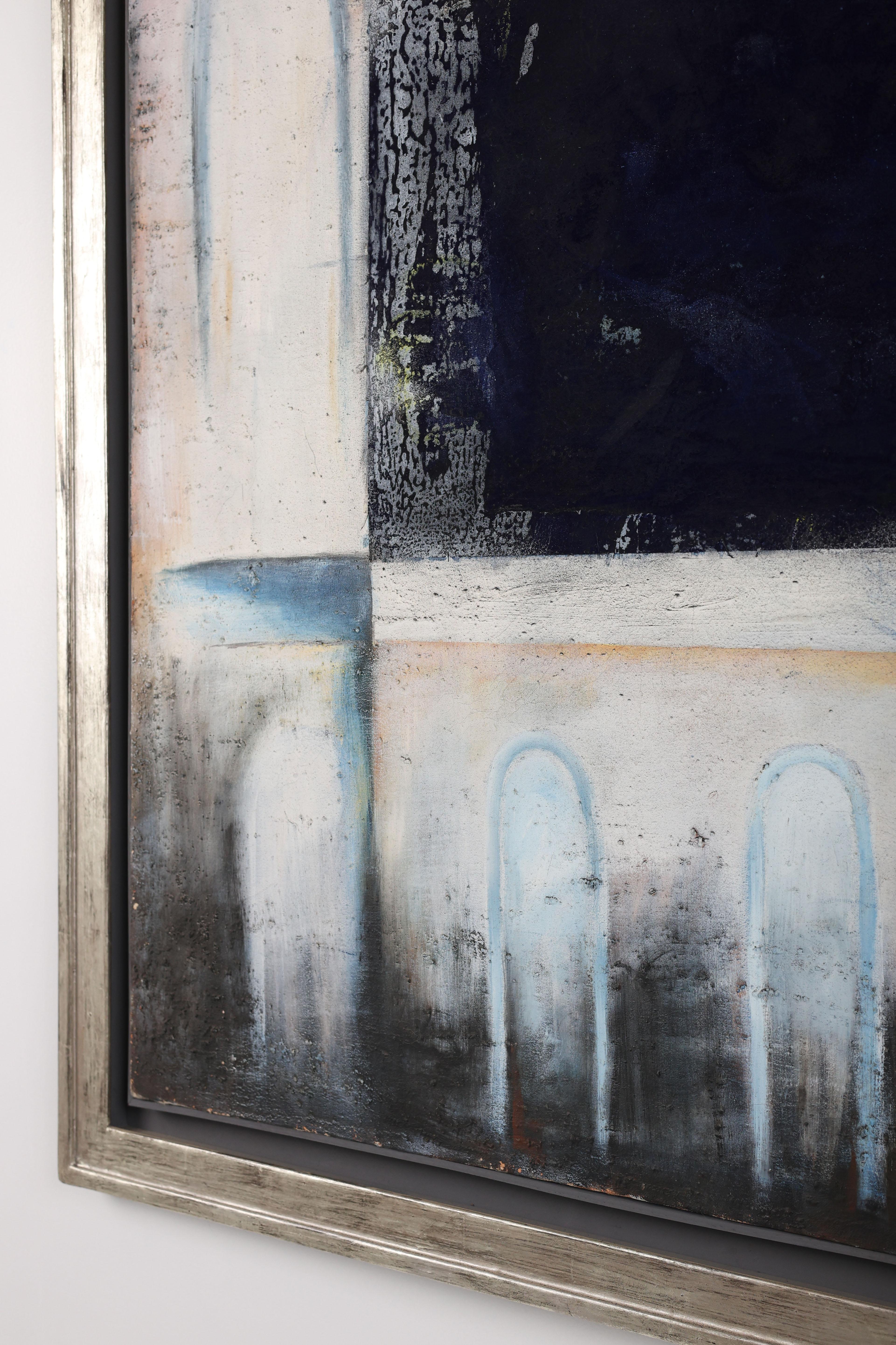 Abstrakte Landschaft in einem Rahmen - Zeitgenössisches Kunstwerk (Acryl) im Angebot