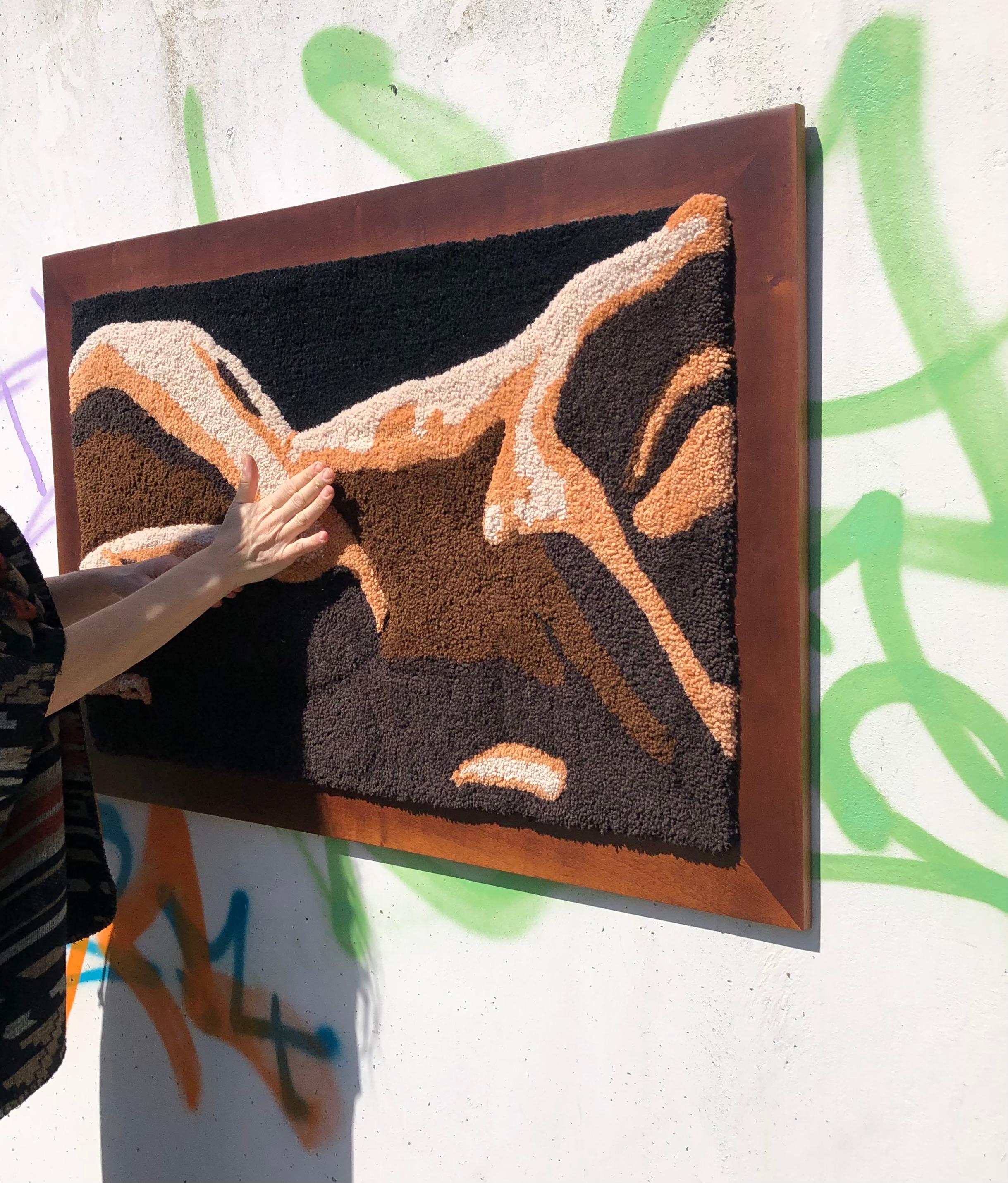 Zeitgenössischer Wandteppich aus Wolle, Textilkunst, Faserkunst, abstrakter Akt von OHXOJA (21. Jahrhundert und zeitgenössisch) im Angebot