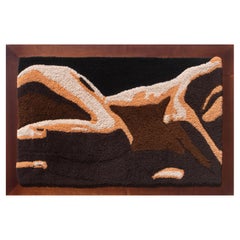 Zeitgenössischer Wandteppich aus Wolle, Textilkunst, Faserkunst, abstrakter Akt von OHXOJA