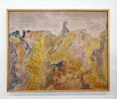 Abstract landscape, oil on canvas by Yugoslav artist Krsta Andrejevic in 1961