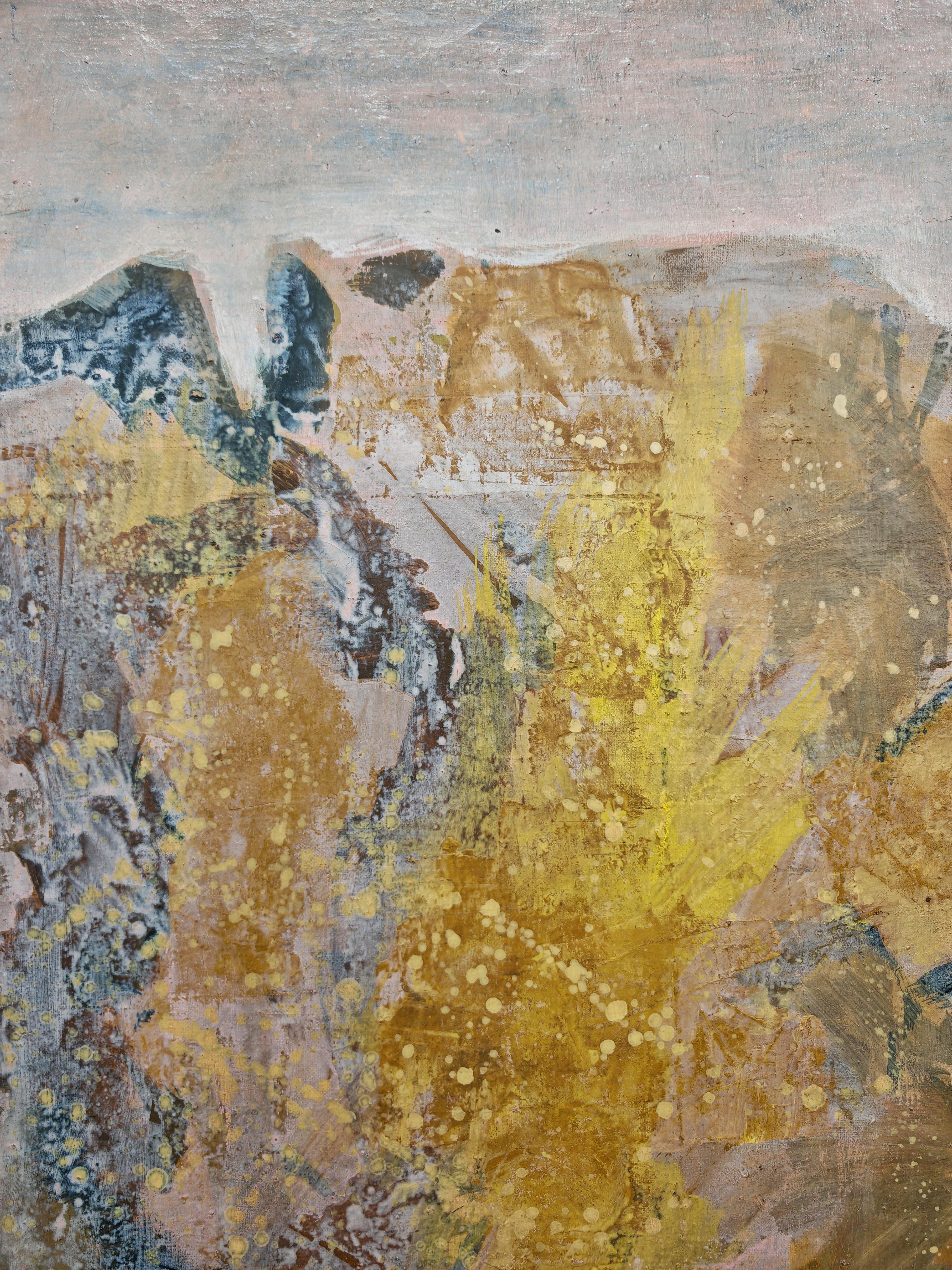 Abstrakte Landschaft, Öl auf Leinwand des jugoslawischen Künstlers Krsta Andrejevic, 1961 im Zustand „Gut“ im Angebot in Beograd, RS