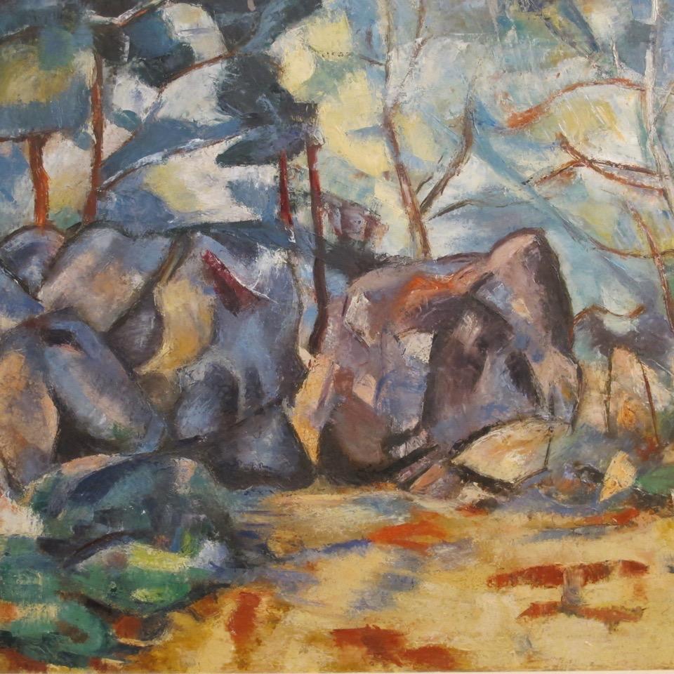 American Abstract Landscape Oil Painting, California Artist, 20th Century