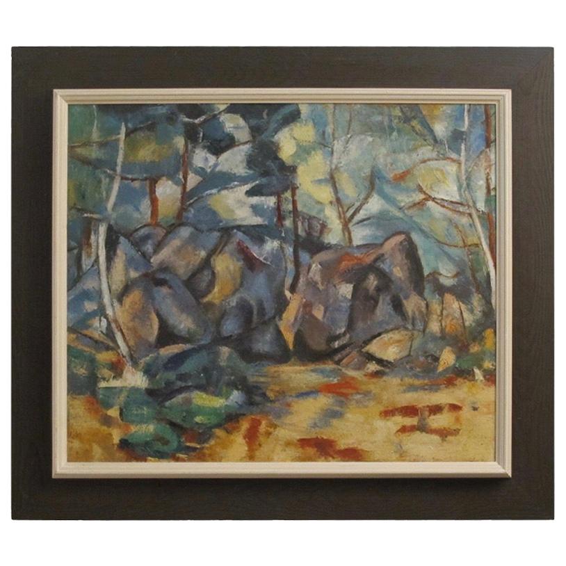Abstract Landscape Oil Painting, California Artist, 20th Century