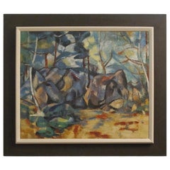 Abstract Landscape Oil Painting, California Artist, 20th Century