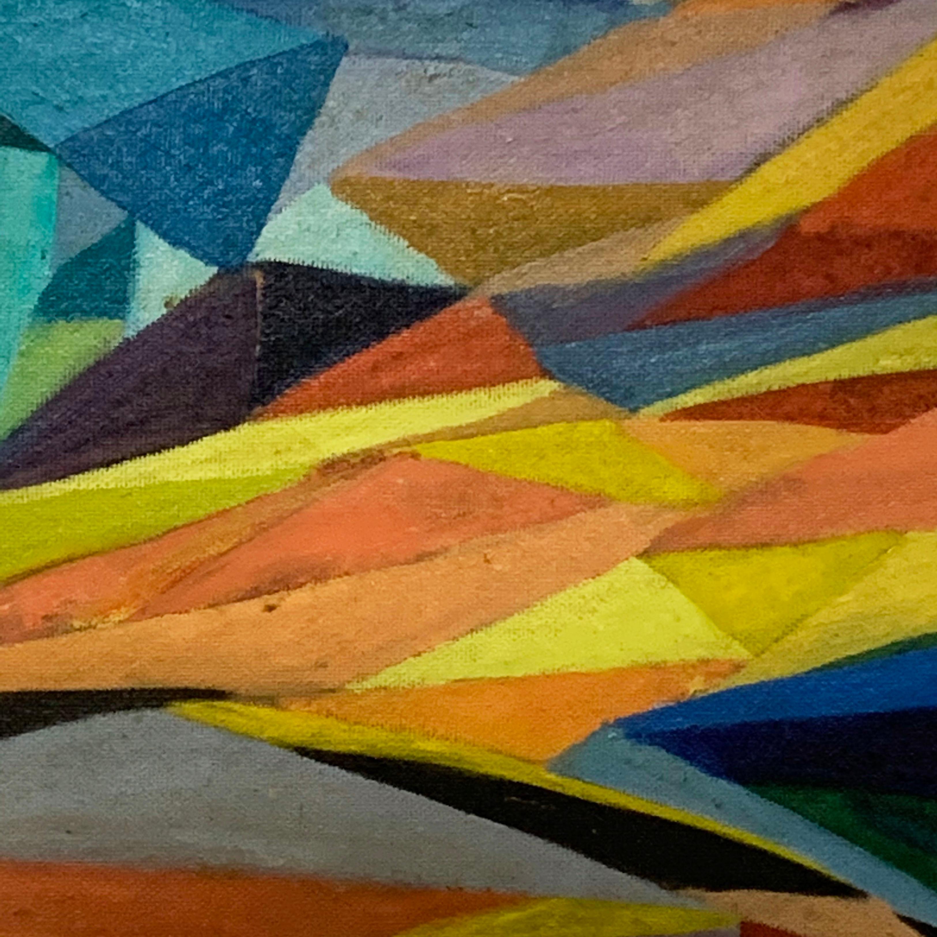 Abstract Landscape Painting of Laramie, Wyoming by Judy Langland, circa 1940s 1