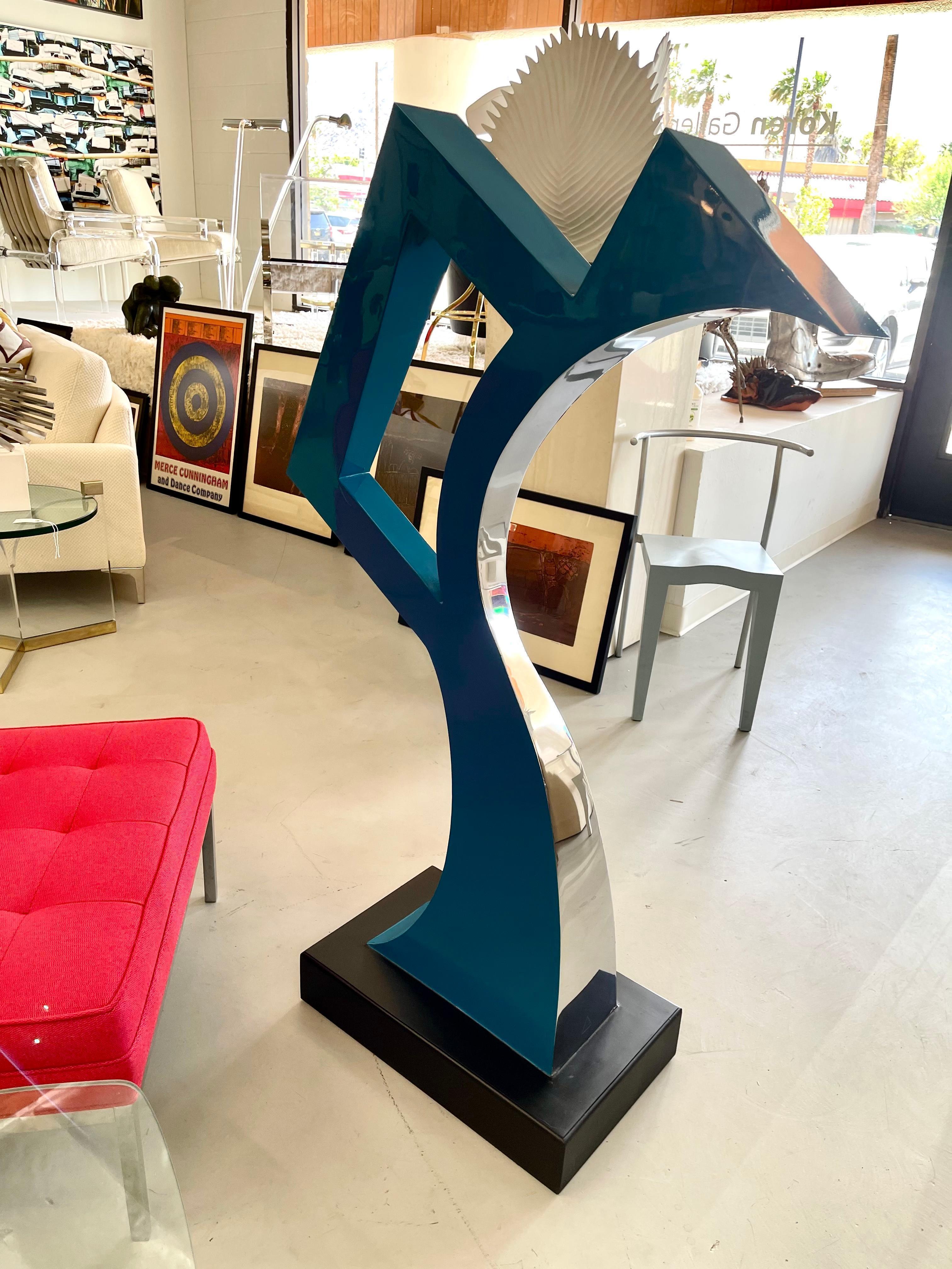 Hand-Crafted Abstract Large Steel Sculpture For Sale