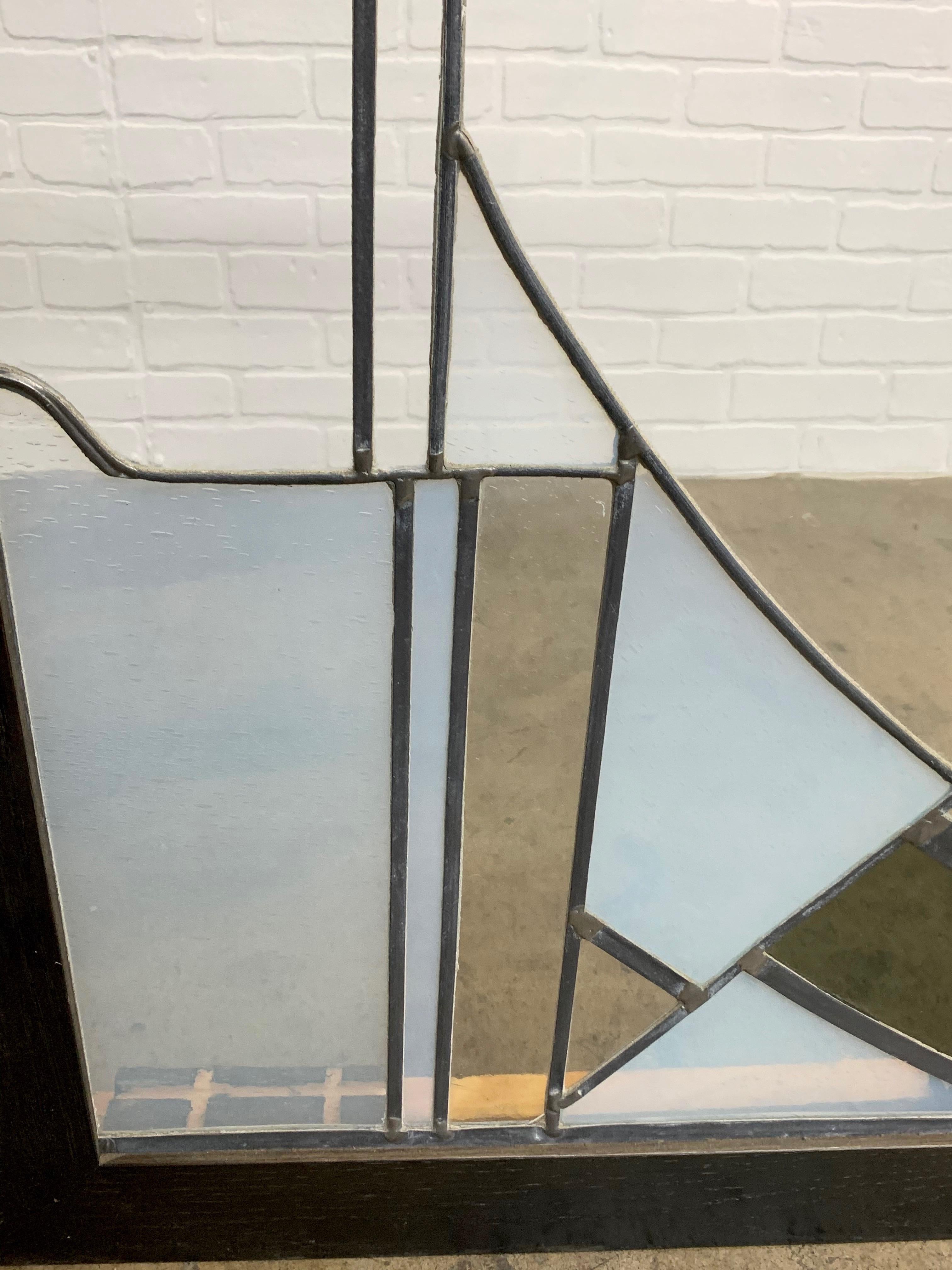 20th Century Abstract Leaded Glass Window For Sale