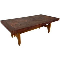 Abstract Leather Top Coffee Table by "Atre Sano" Colombia