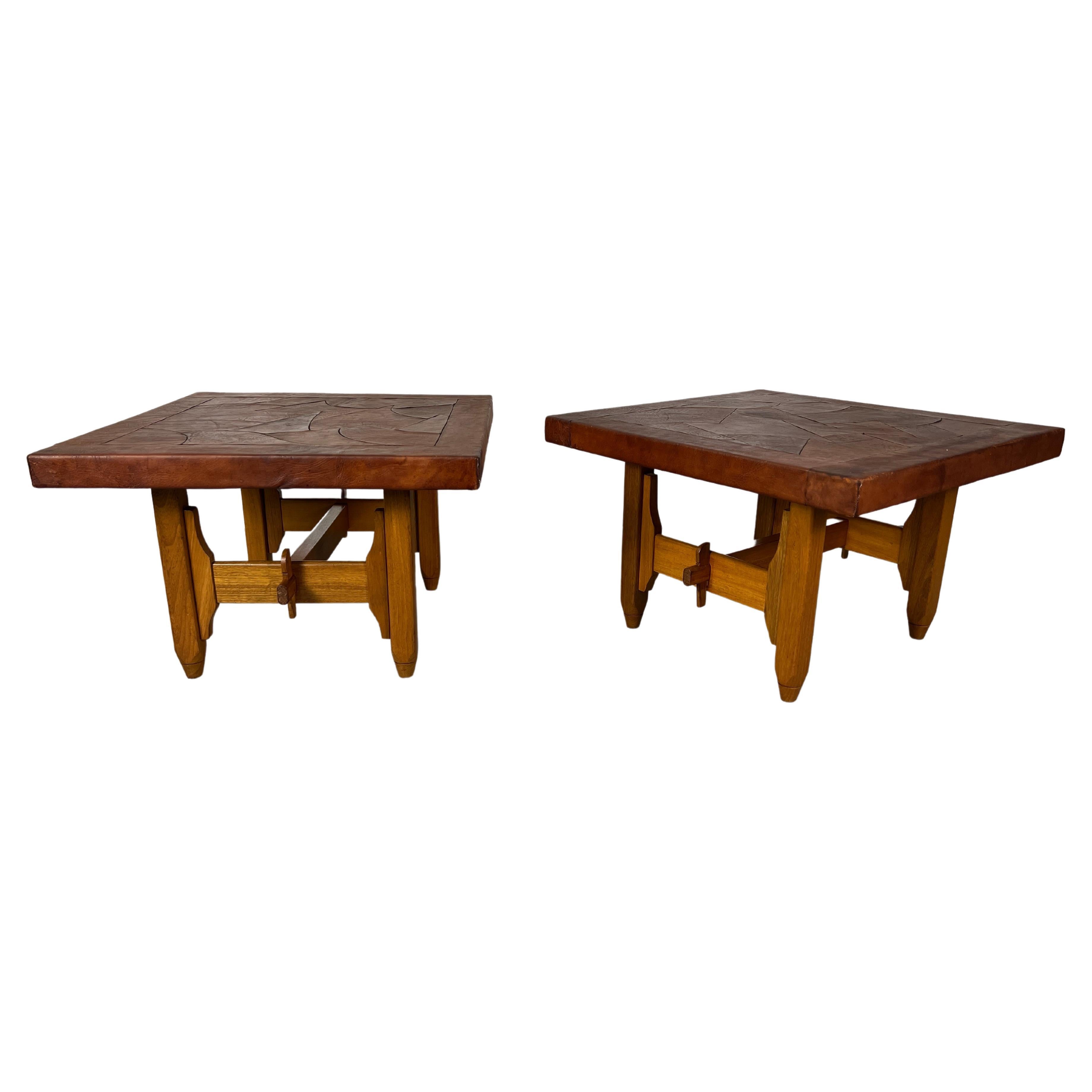 Tables d'extrémité en cuir abstrait par Atre Sano, Colombie