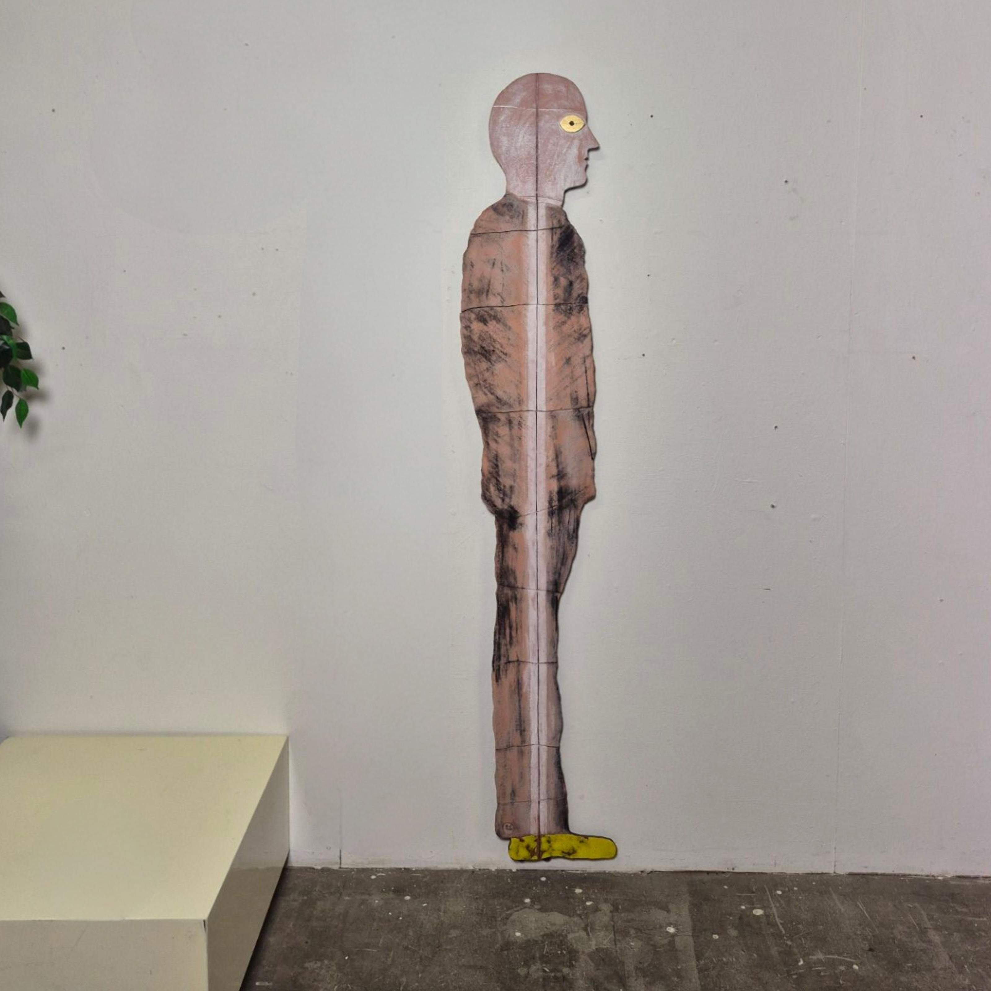 Handcrafted ceramic sculpture. The sculpture is made from several tiles that form a human figure. The tiles are fixed to a wood back. 


Dieter Eichelmann

Born: 1946 in Bardenberg - Died: 2018

Vocational training in woodworking during his