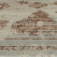 Abstract Light Beige and Brown Cut-Pile Rug "Desert Marks" by Doris Leslie Blau