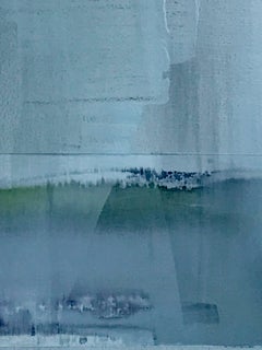 Abstract Light Blue Painting Titled "Sea Glass" by Rebecca Ruoff, 2018