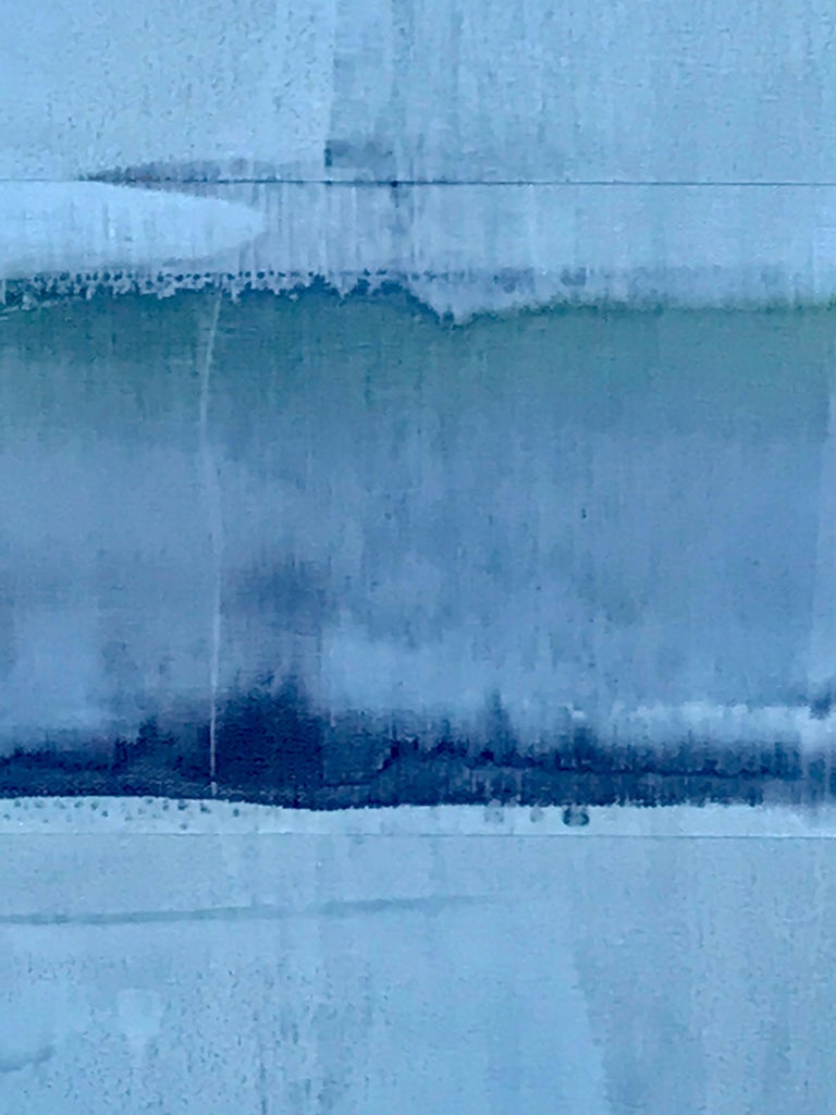 Abstract Light Blue Painting Titled "Sea Glass" by Rebecca Ruoff, 2018