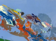 Abstract Limited Edition Leroy Neiman Serigraph of an Equestrian
