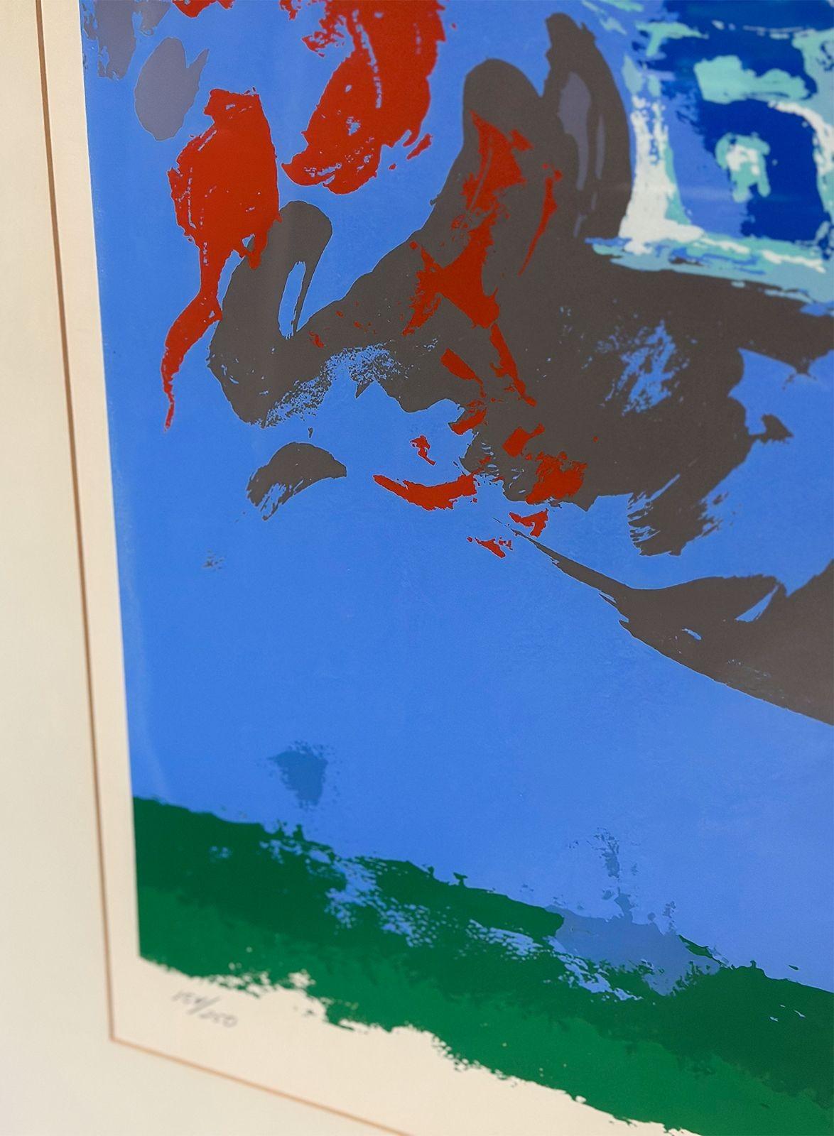 Late 20th Century Abstract Limited Edition Leroy Neiman Serigraph of an Equestrian For Sale