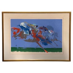 Abstract Limited Edition Leroy Neiman Serigraph of an Equestrian