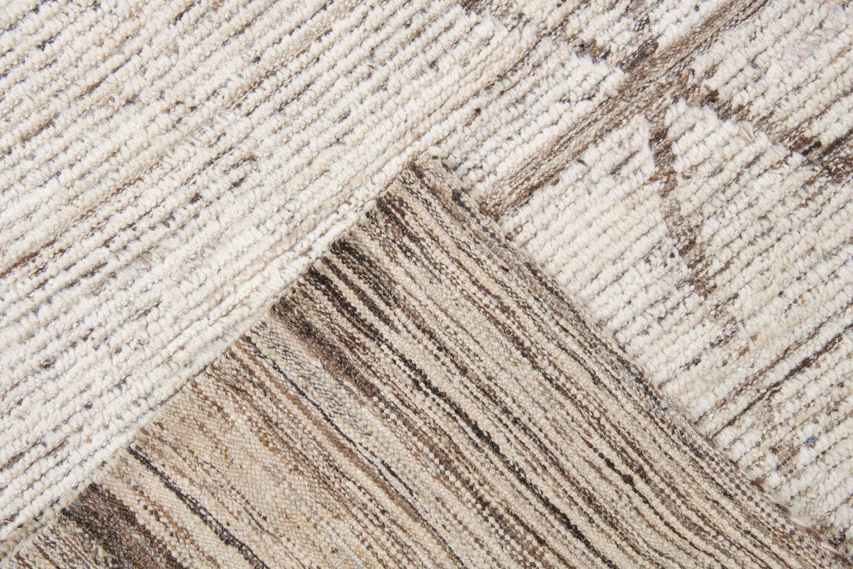 Wool Abstract Linear Tulu For Sale