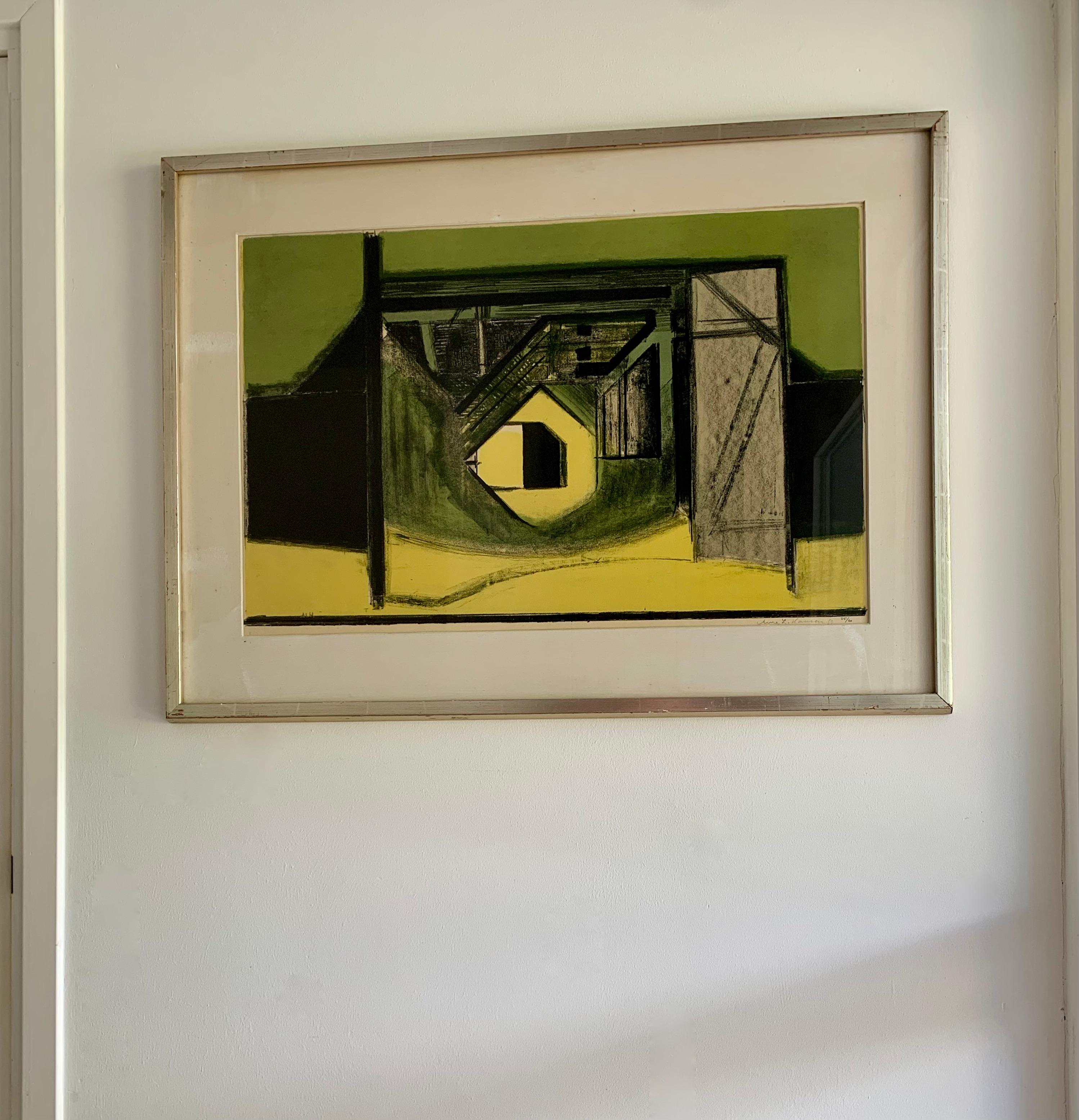 Abstract Lithograph by Danish Arne L. Hansen, 1959  - Signed & Numbered #25/60 3