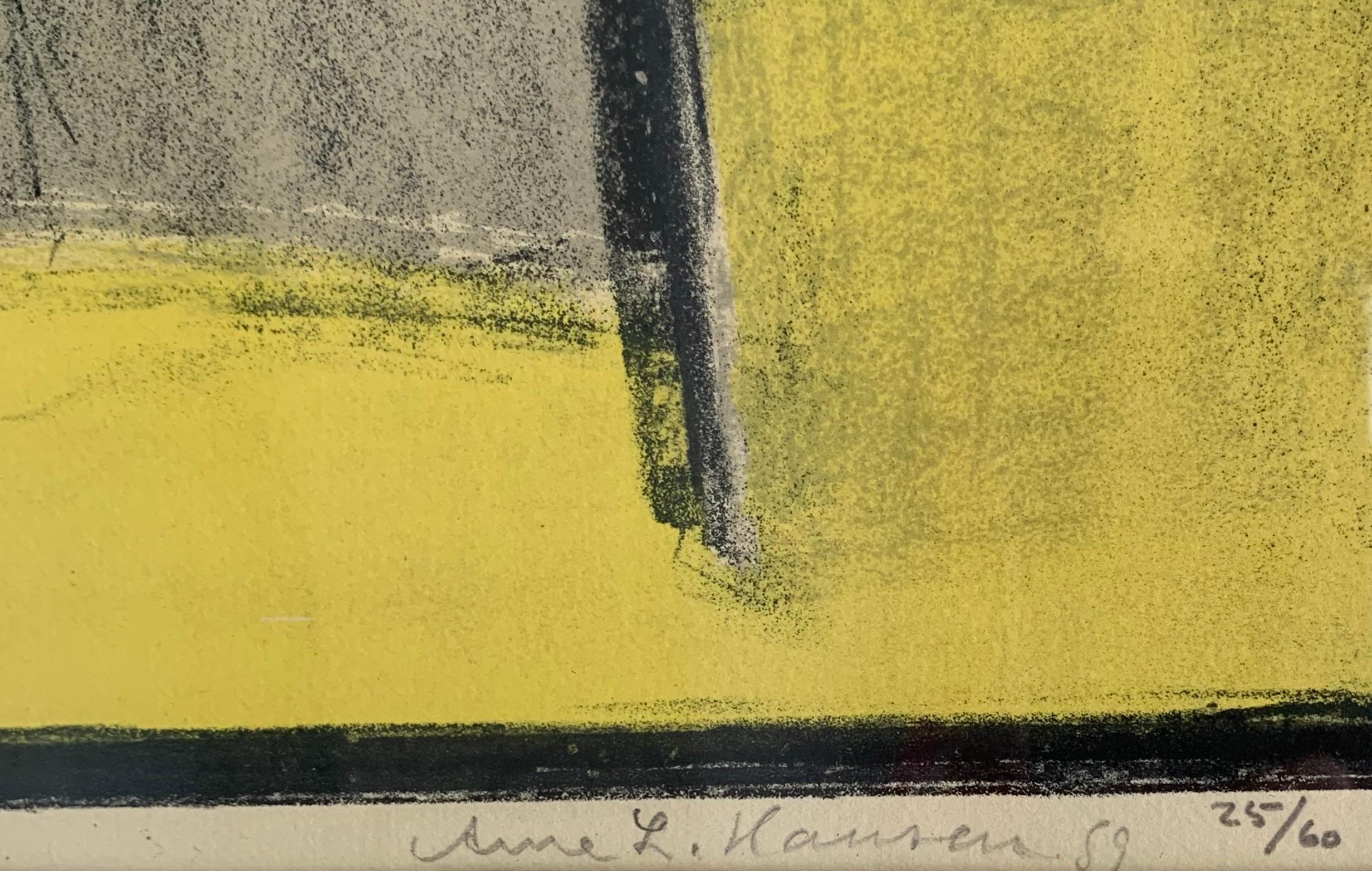 Abstract Lithograph by Danish Arne L. Hansen, 1959  - Signed & Numbered #25/60 6