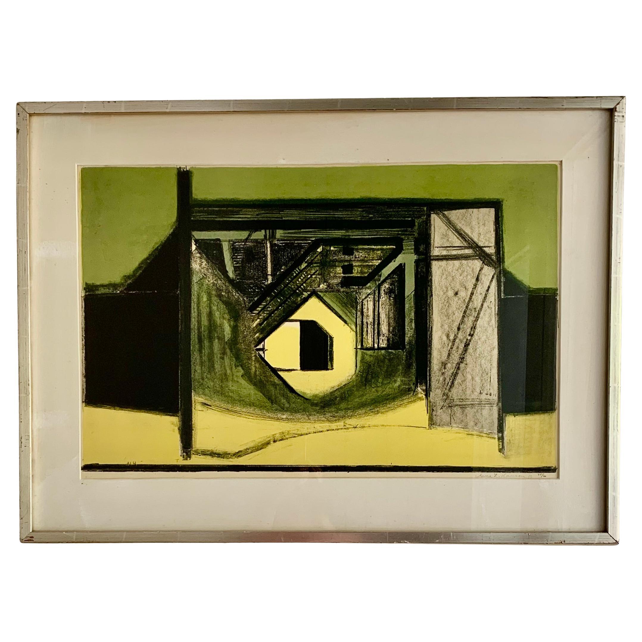 Abstract Lithograph by Danish Arne L. Hansen, 1959  - Signed & Numbered #25/60 In Good Condition In Utrecht, NL