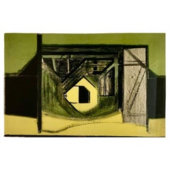 Vintage Abstract Lithograph by Danish Arne L. Hansen, 1959  - Signed & Numbered #25/60
