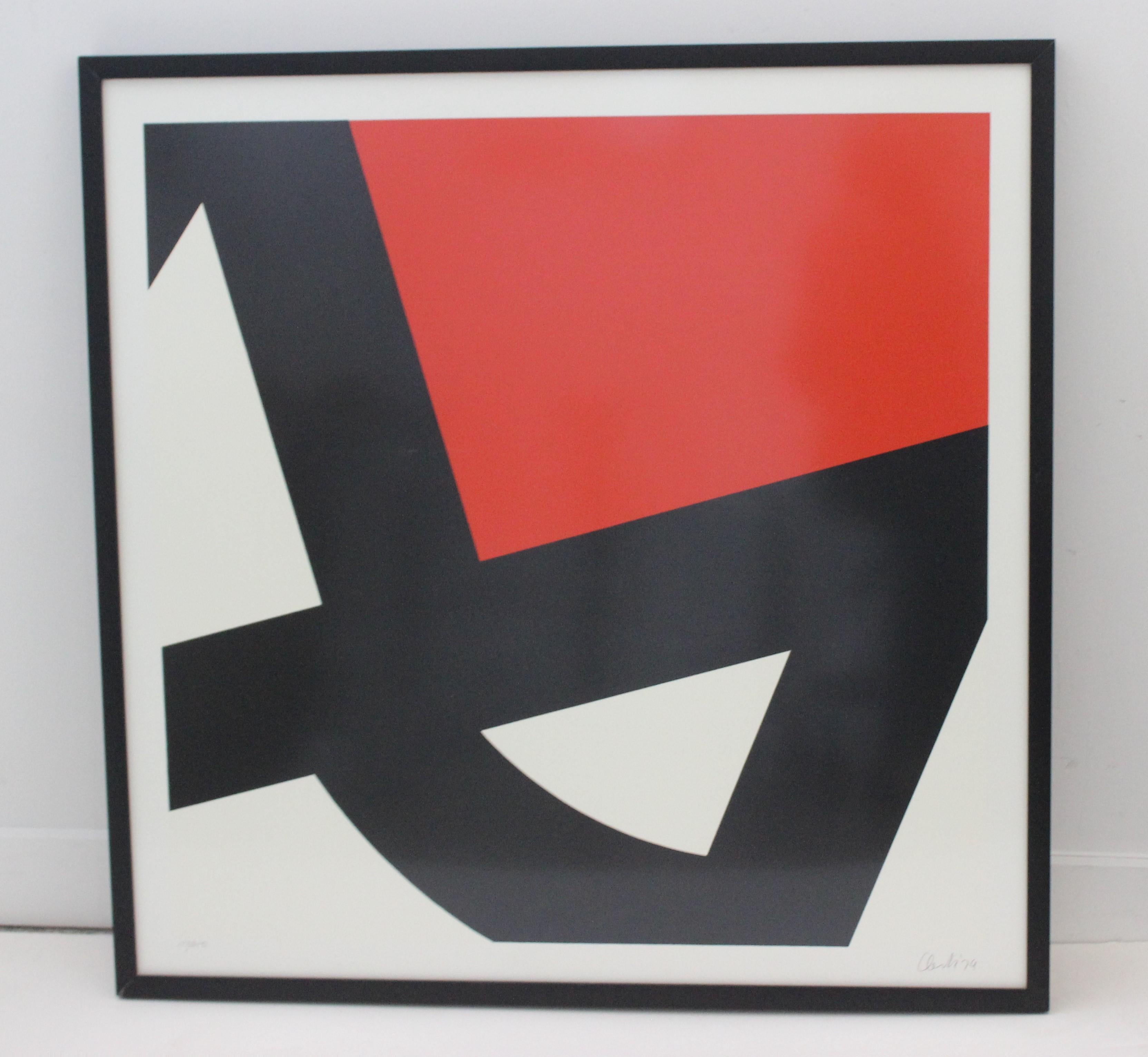 American Abstract Lithograph by Pierre Clerk