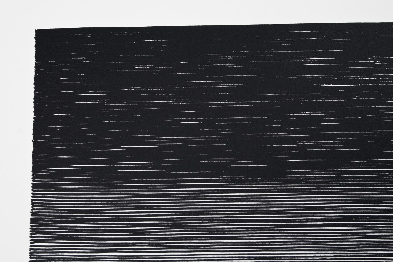 Modern Abstract Lithograph in Black and White by Michel F. Berckelaers Seuphor, 1980
