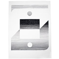 Abstract Lithograph in Black and White by Michel F. Berckelaers Seuphor, 1980