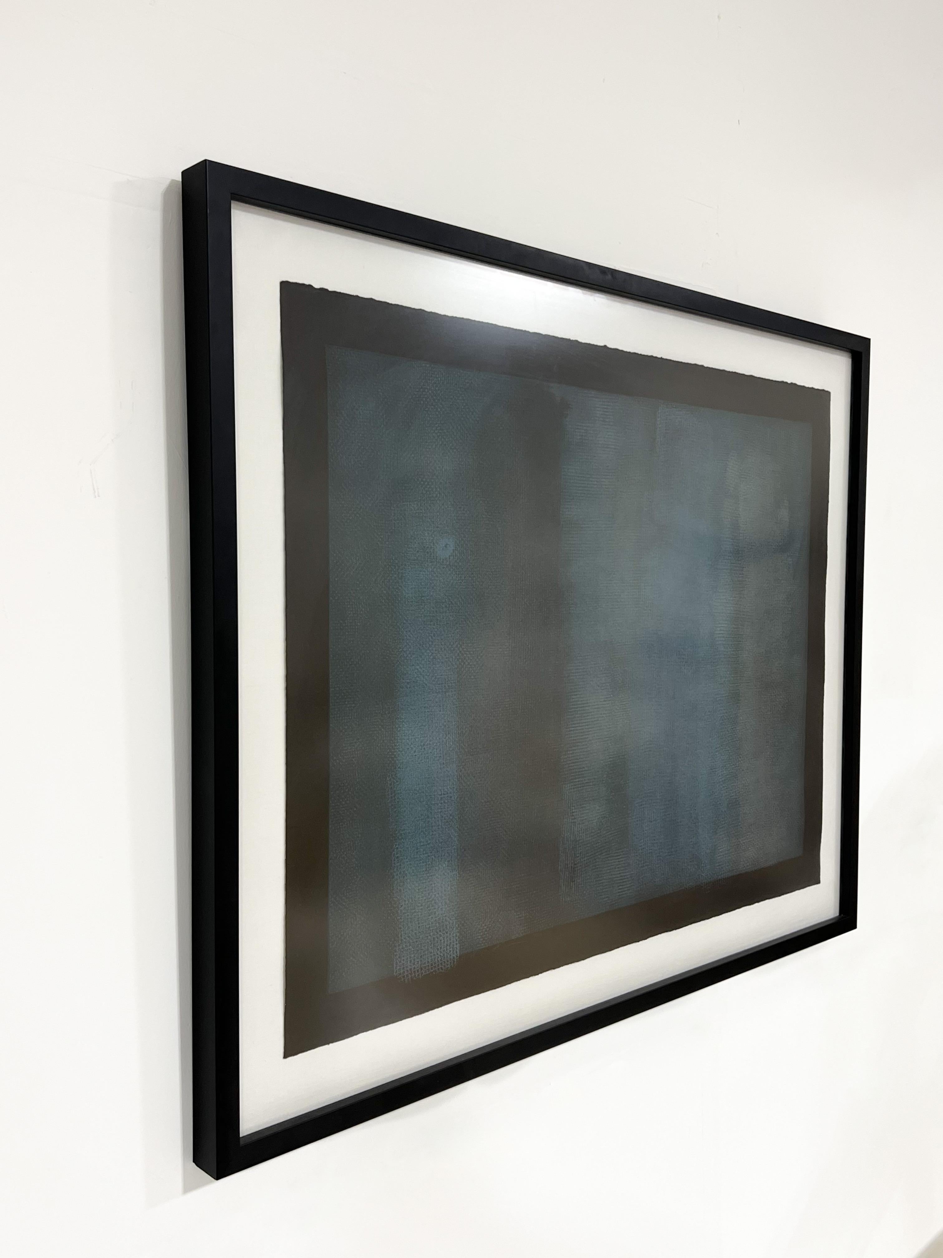 1979 Abstract lithograph painting by American listed artist Robert Natkin (1930-2010).
Pencil signed, numbered 61/75 and dated 1979. 
Newly framed with black lacquer frame, floated on white linen and UV protected none glare Plexiglass. 

Overall
