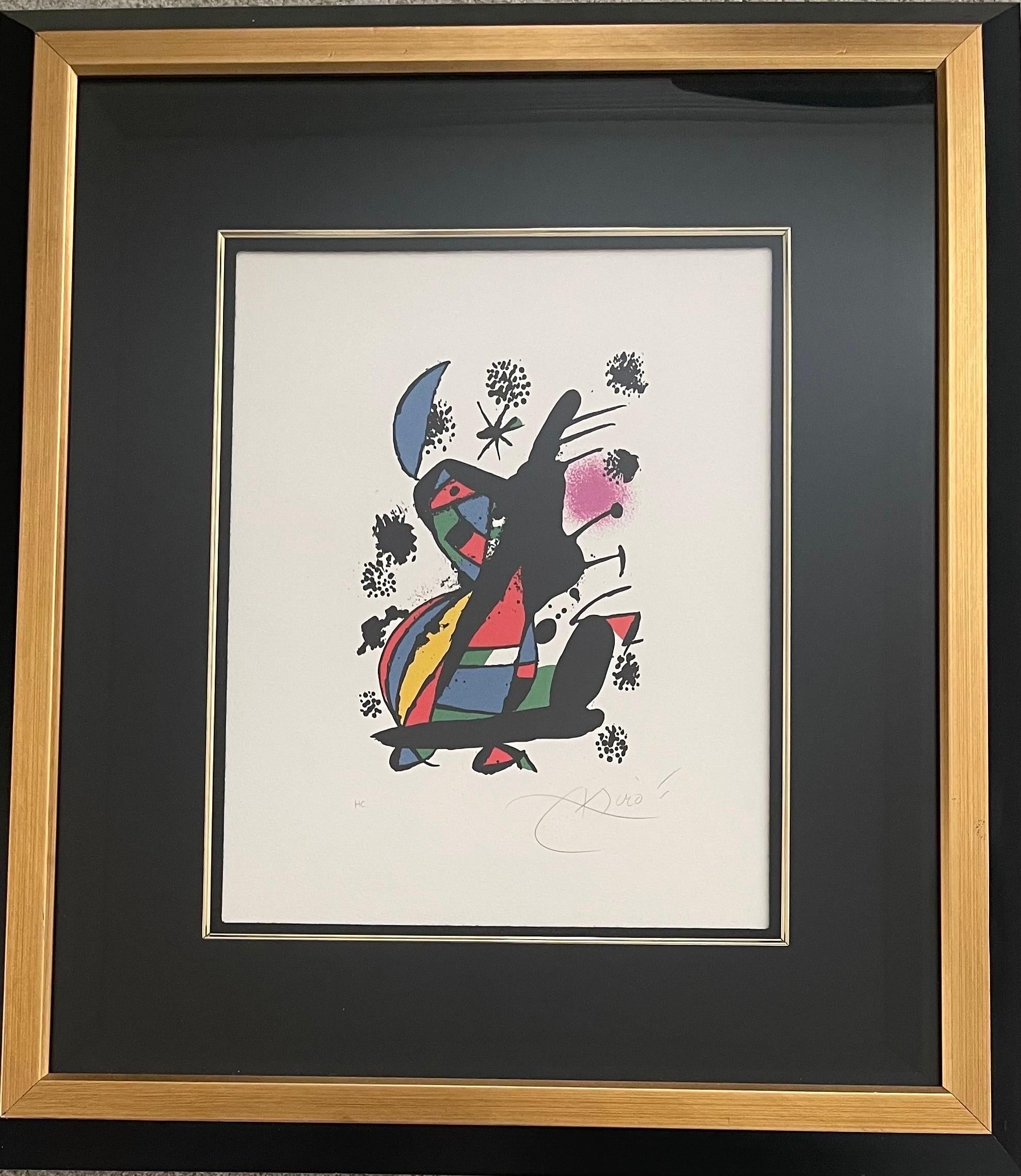 Français Lithographie abstraite signée par Joan Miró en vente