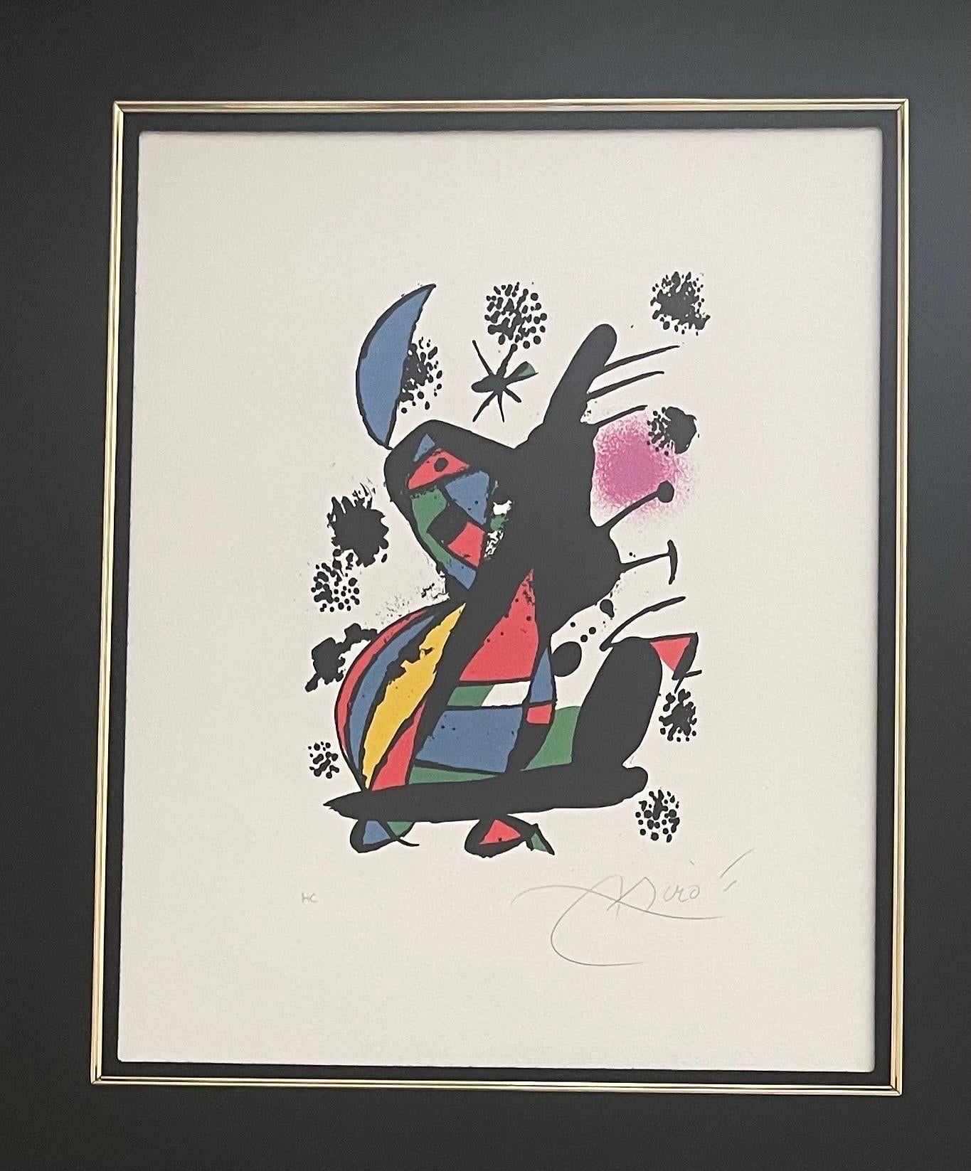 French Abstract Lithograph Signed by Joan Miró For Sale