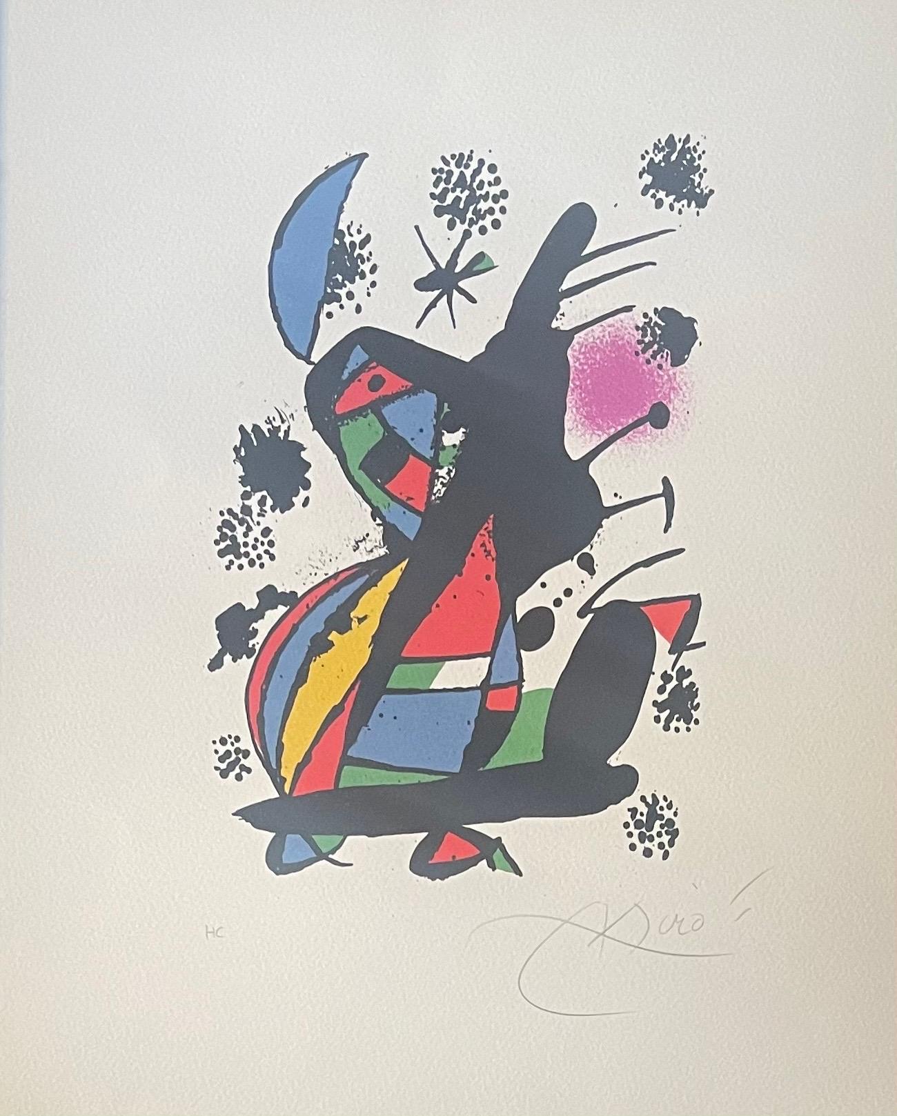 20ième siècle Lithographie abstraite signée par Joan Miró en vente