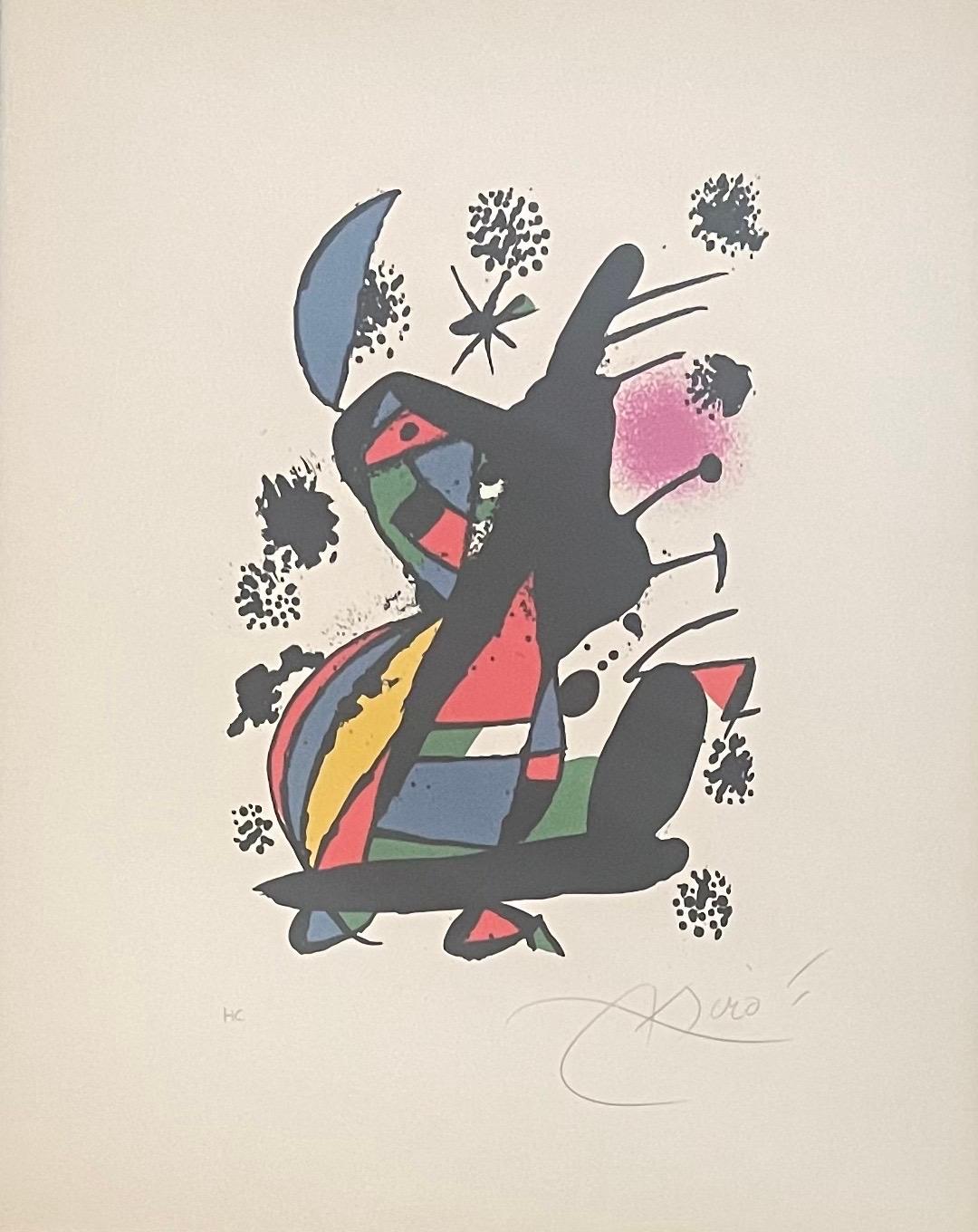 Papier Lithographie abstraite signée par Joan Miró en vente