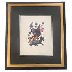 Lithographie abstraite signée par Joan Miró