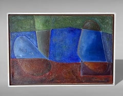 Abstract Lyrical French Oil Painting On Canvas