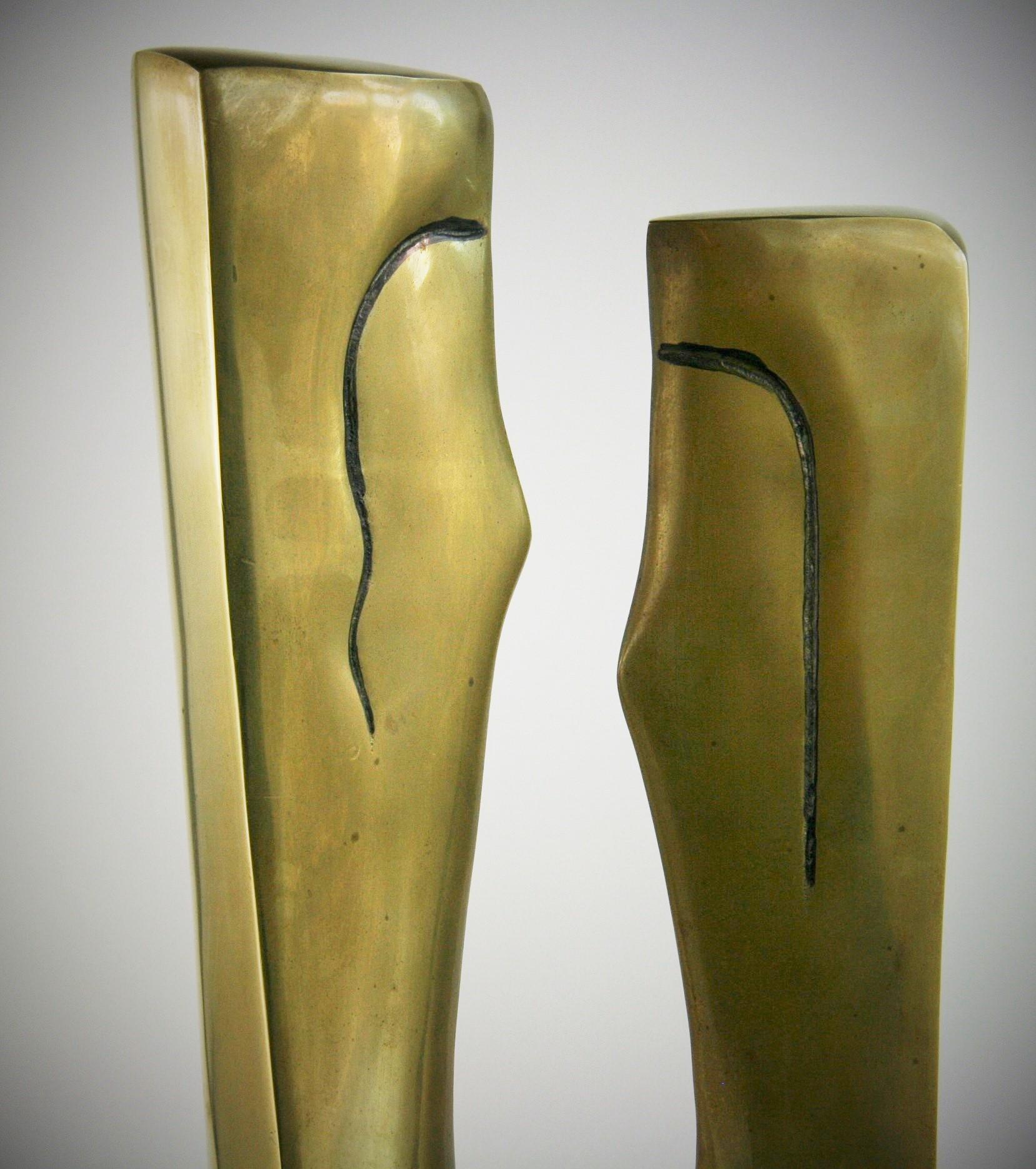 Abstract Man and Woman Large Brass Sculpture 6