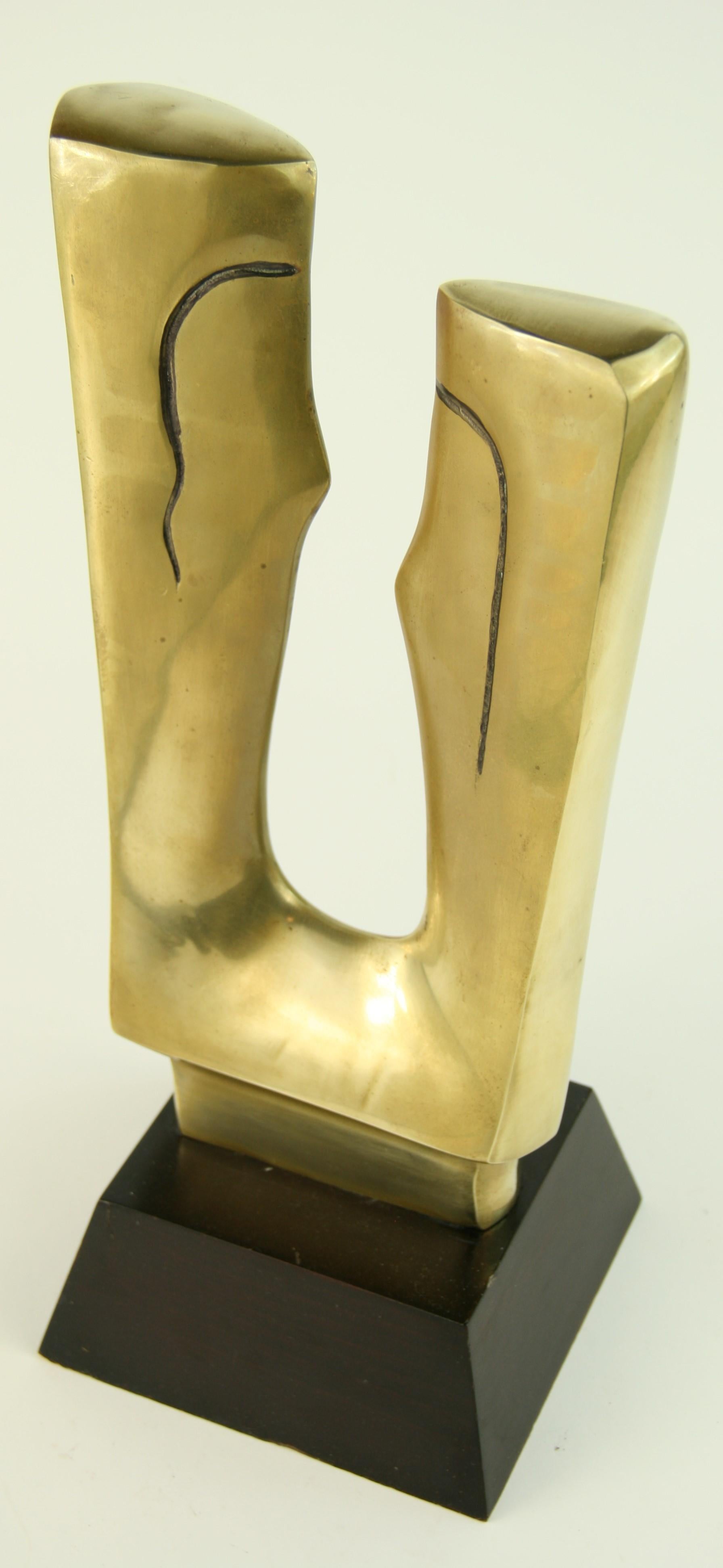 Abstract Man and Woman Large Brass Sculpture 7