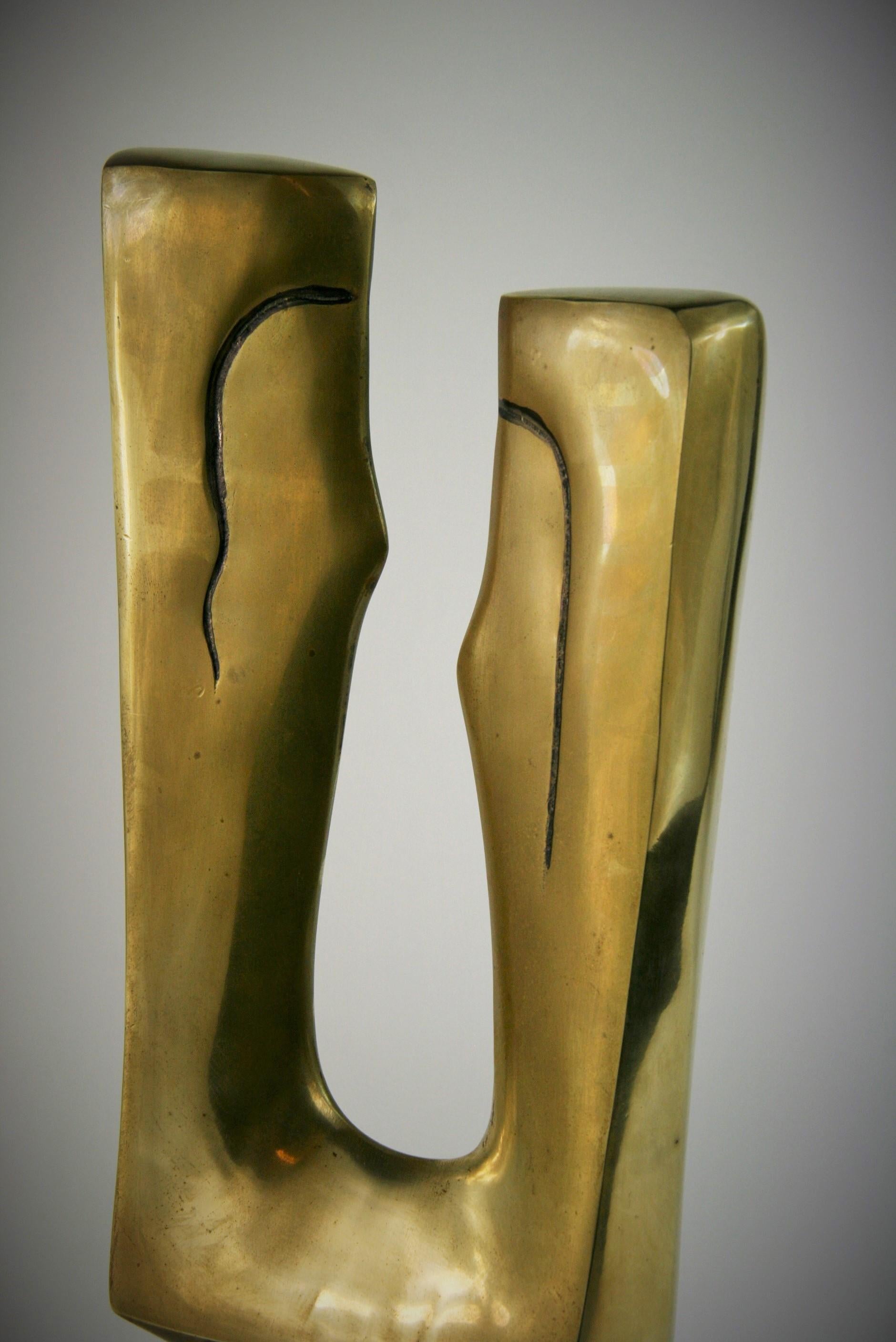 Abstract Man and Woman Large Brass Sculpture 3