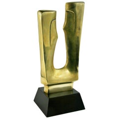 Abstract Man and Woman Large Brass Sculpture