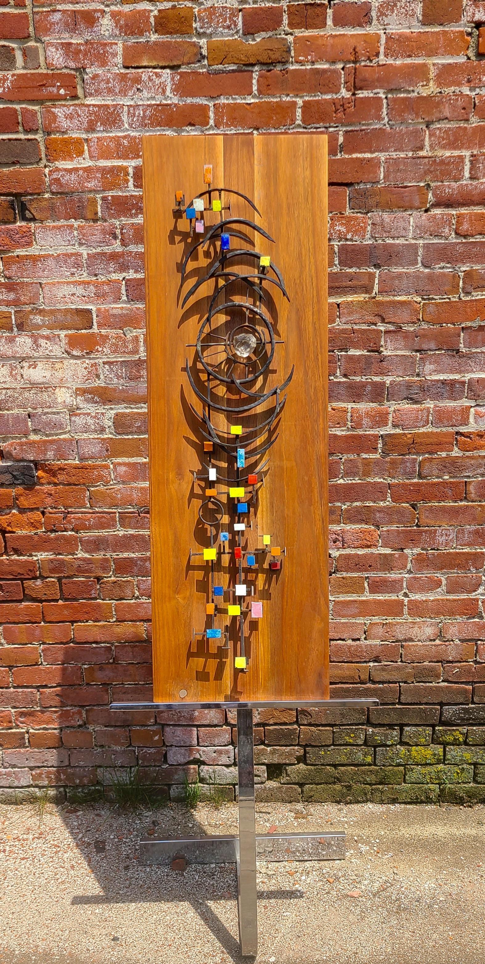 Abstract Maquette by Virgil Cantini in Iron and Enamel and Crystal For Sale 2