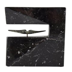 Abstract Marble and Bronze Sculpture Manuel Alvarez Numbered