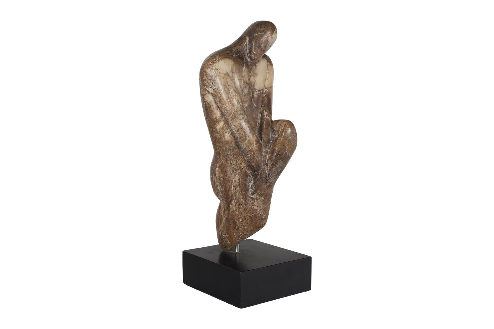 Abstract Marble Figure Sculpture by Hyam Myer In Good Condition In Dallas, TX