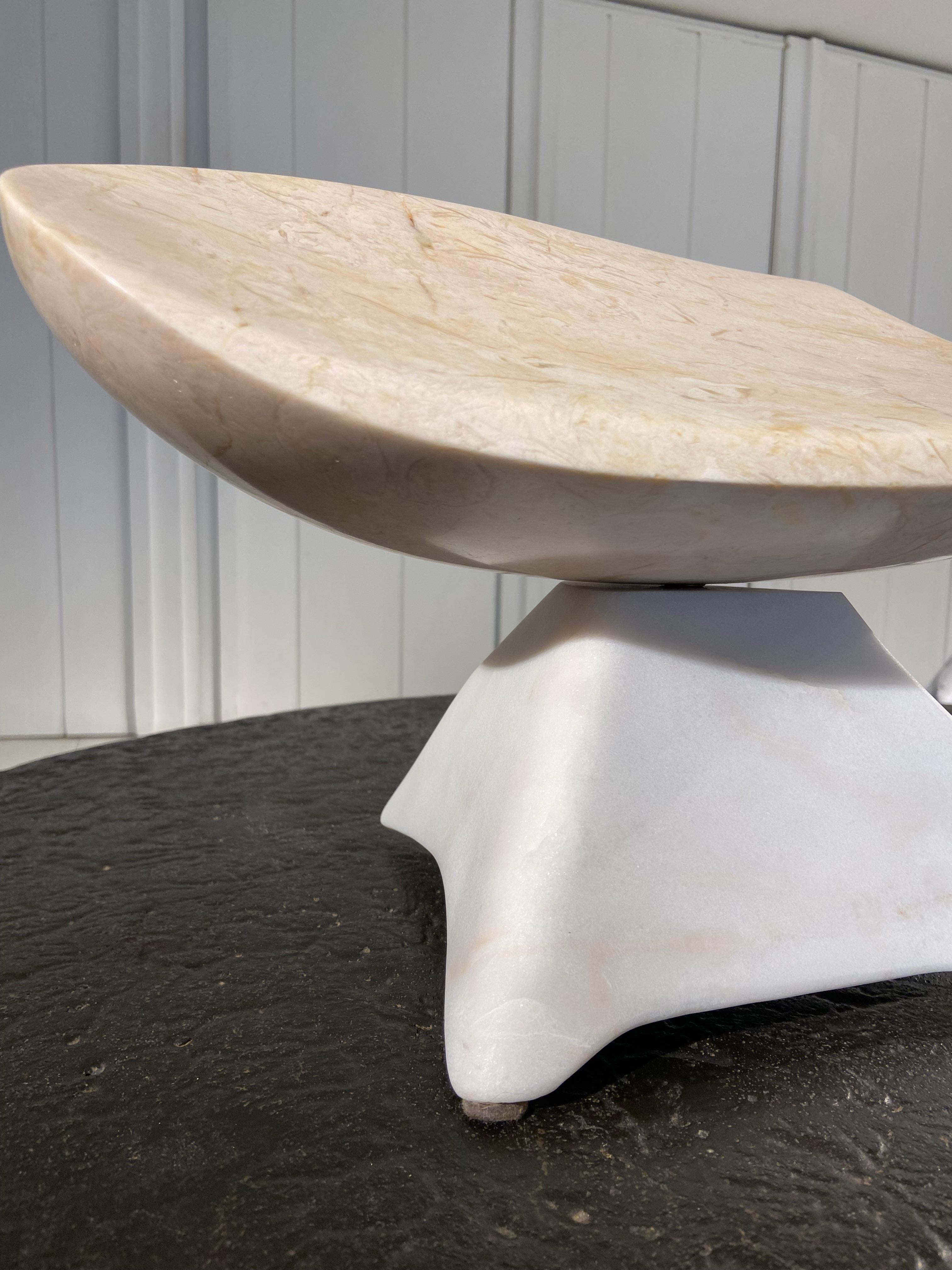 French Abstract Marble Sculpture 360-degree rotation by Jean-Frédéric Bourdier For Sale